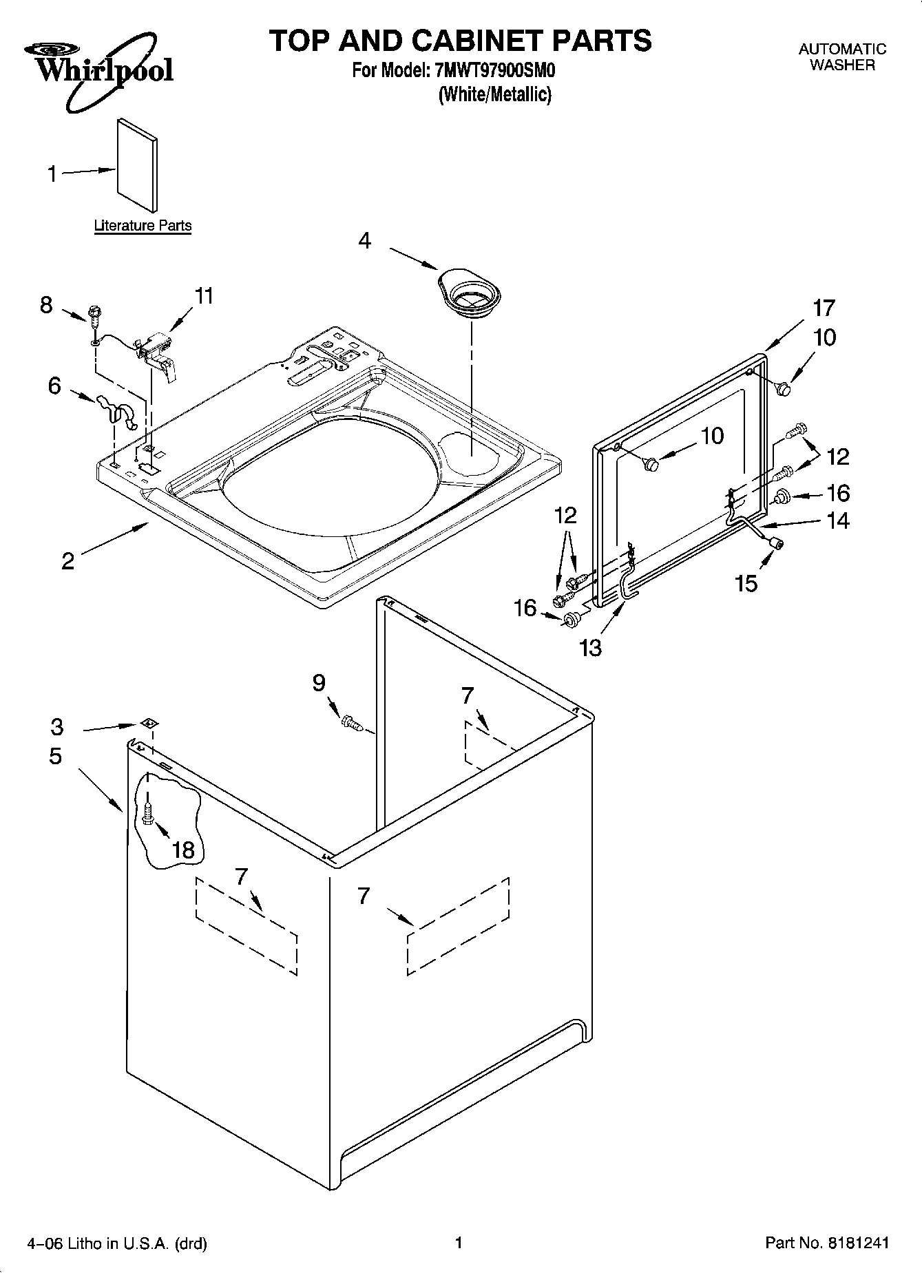 01 - TOP AND CABINET PARTS