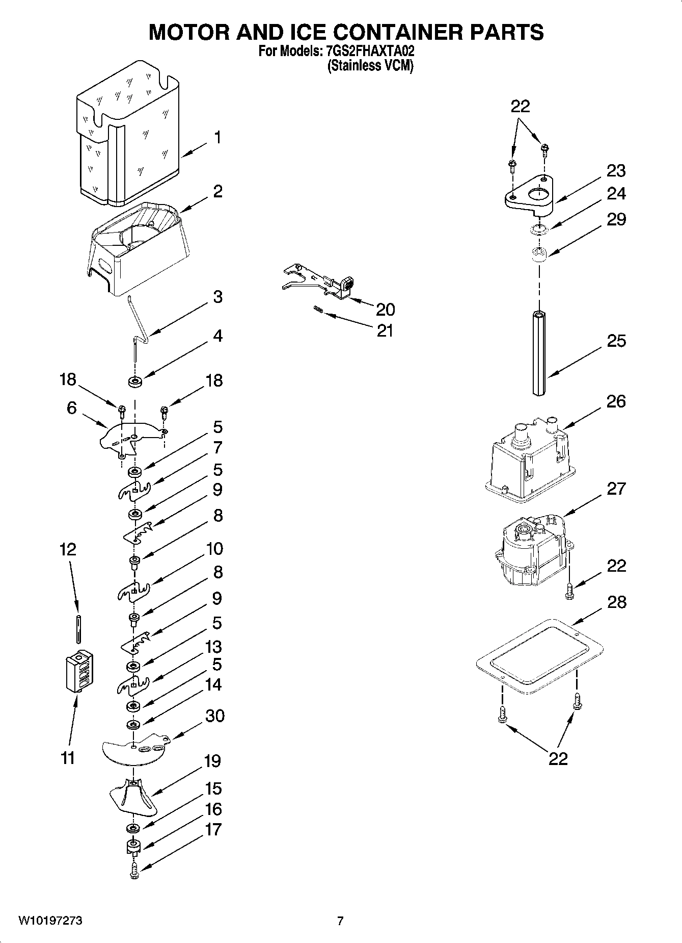 05 - MOTOR AND ICE CONTAINER PARTS