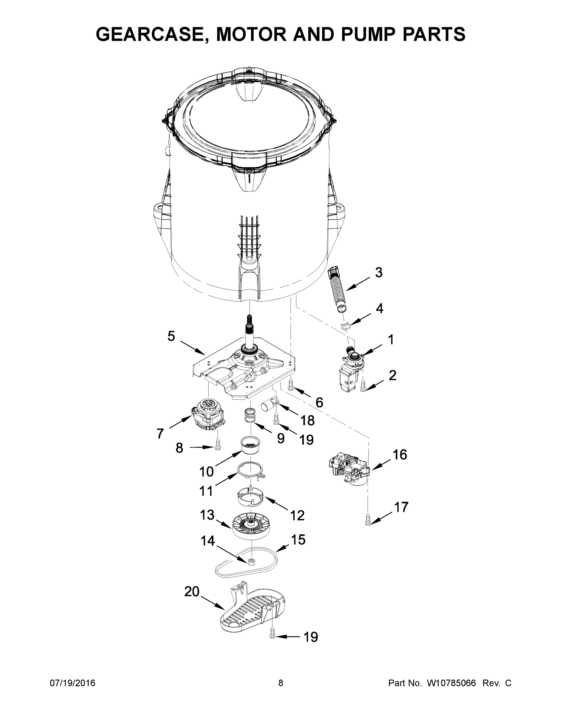 05 - GEARCASE, MOTOR AND PUMP PARTS