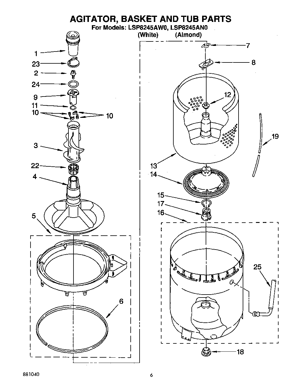 04 - AGITATOR, BASKET AND TUB