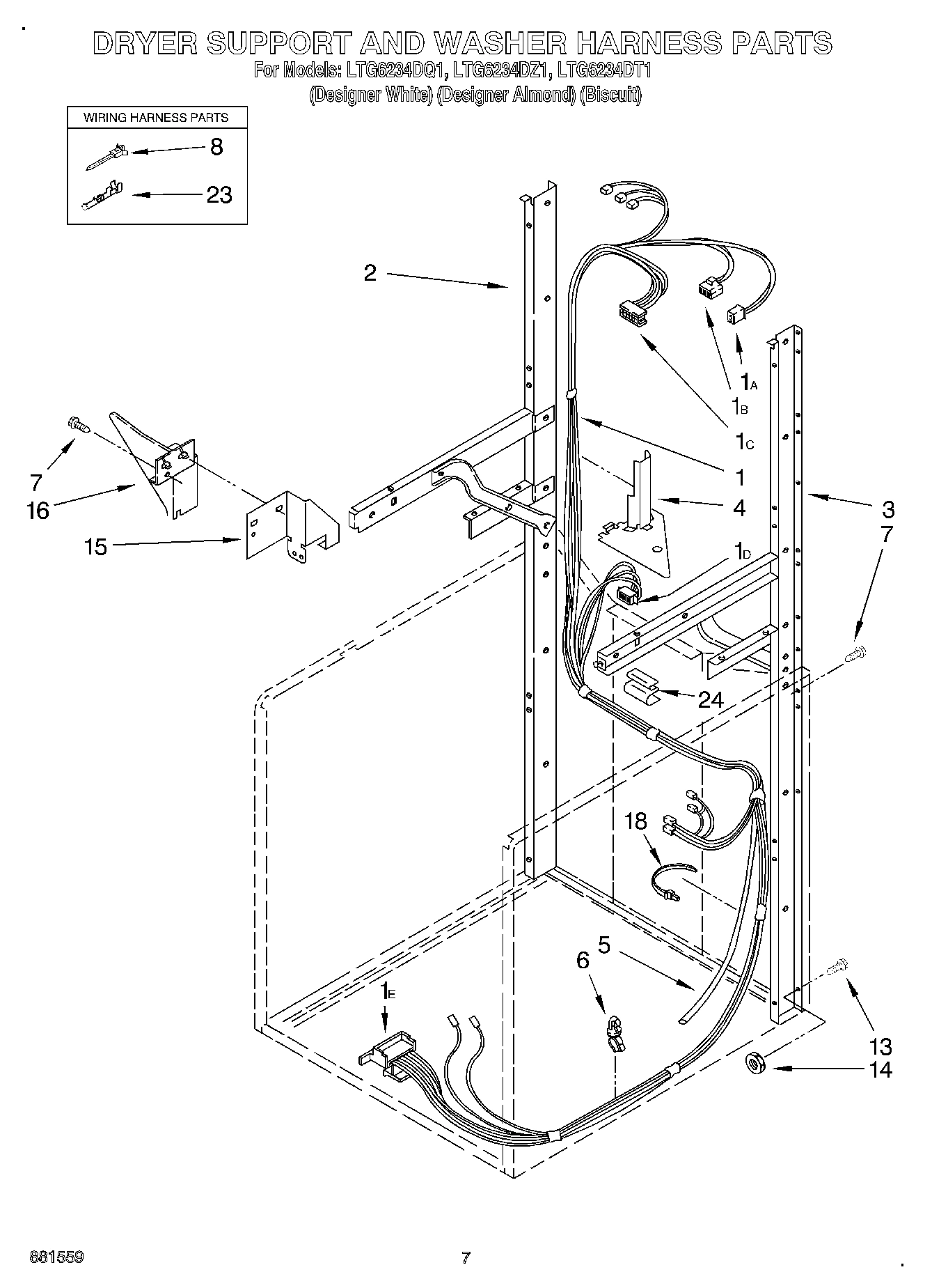 05 - DRYER SUPPORT AND WASHER HARNESS