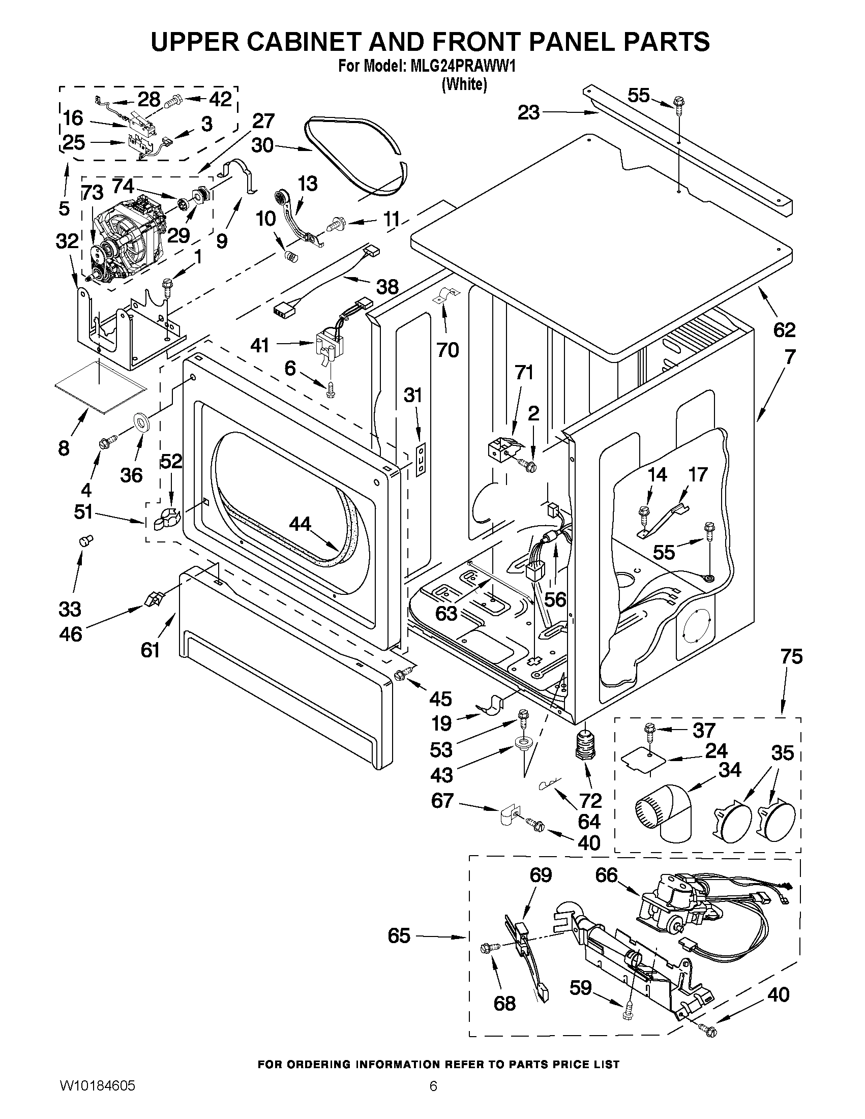 03 - UPPER CABINET AND FRONT PANEL PARTS