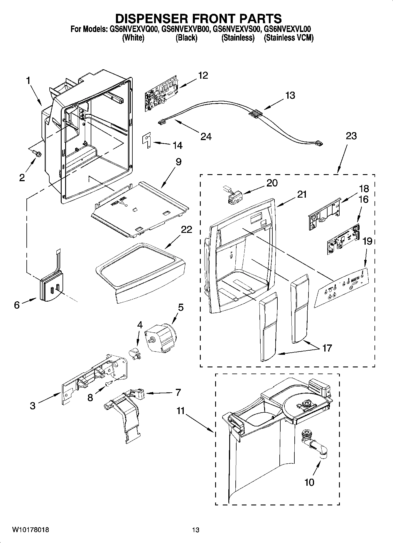 08 - DISPENSER FRONT PARTS