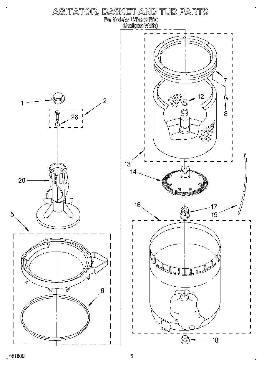 03 - AGITATOR, BASKET AND TUB
