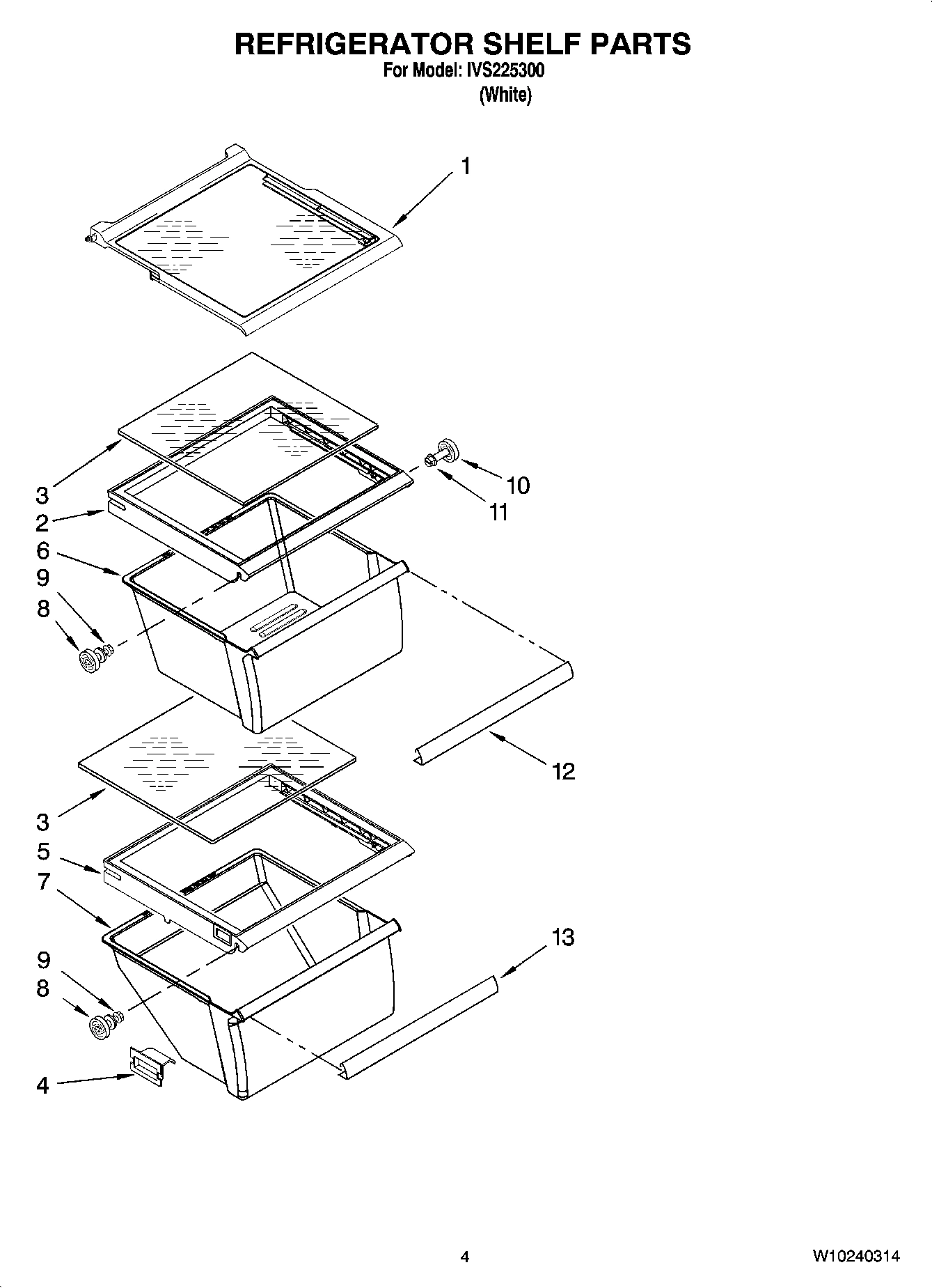 03 - REFRIGERATOR SHELF PARTS