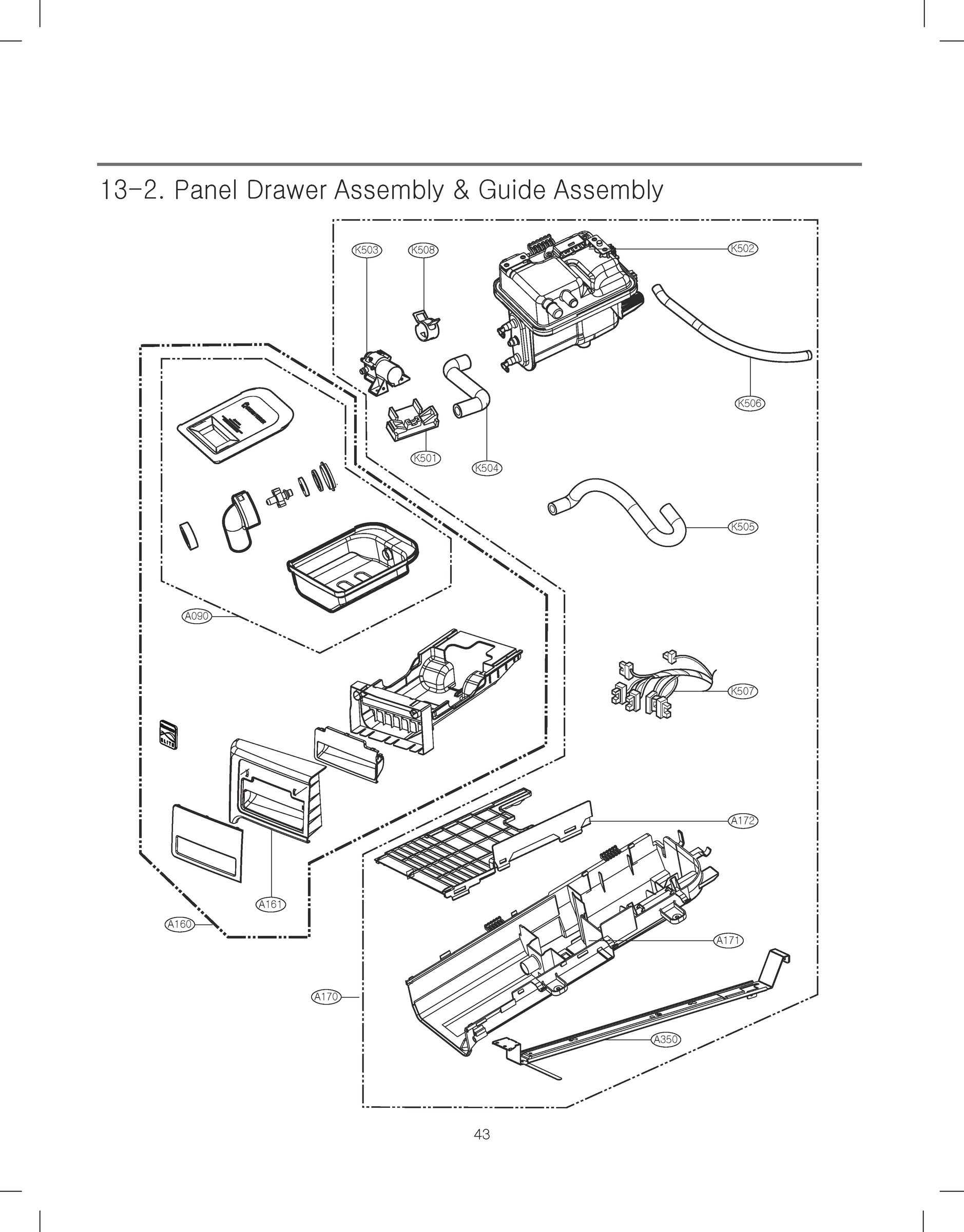PANEL DRAWER ASSEMBLY & GUIDE ASSEMBLY