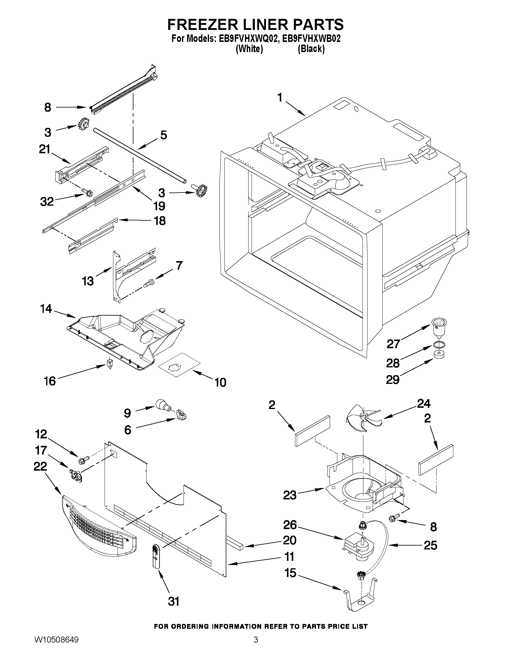 02 - FREEZER LINER PARTS