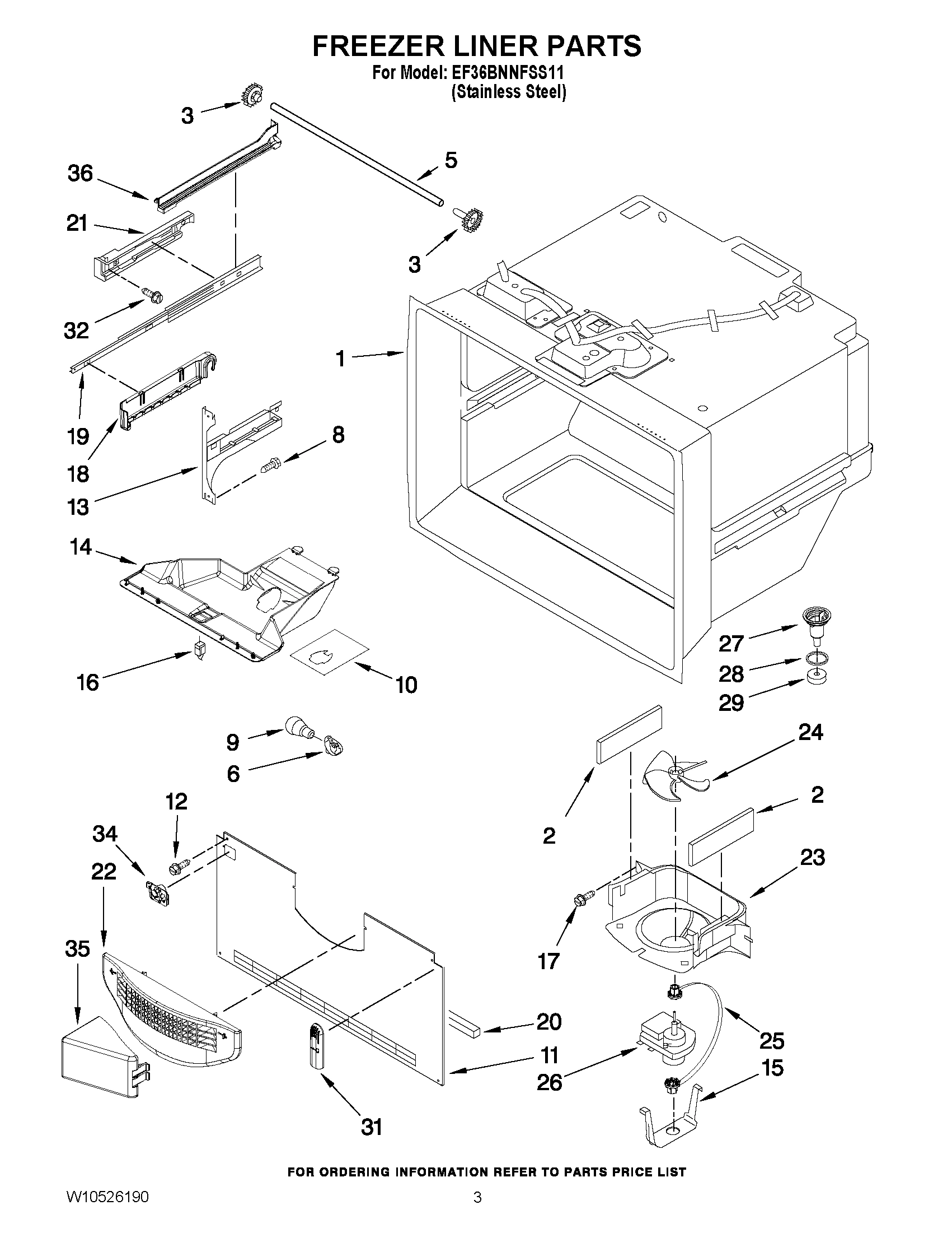 02 - FREEZER LINER PARTS
