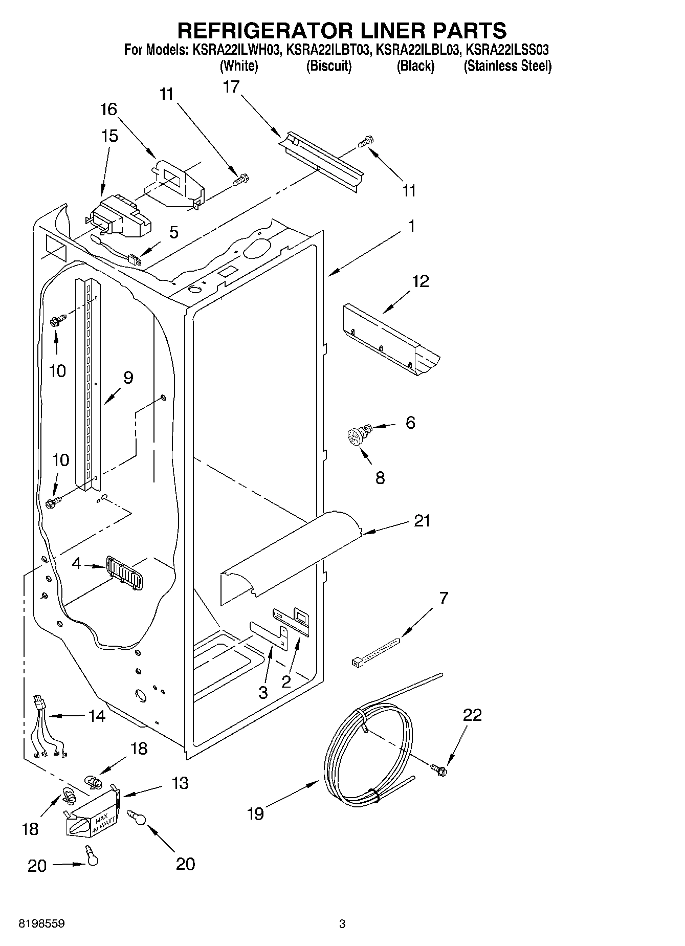 02 - REFRIGERATOR LINER PARTS