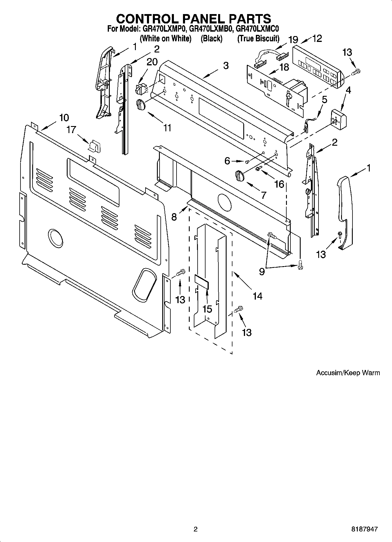 02 - CONTROL PANEL PARTS