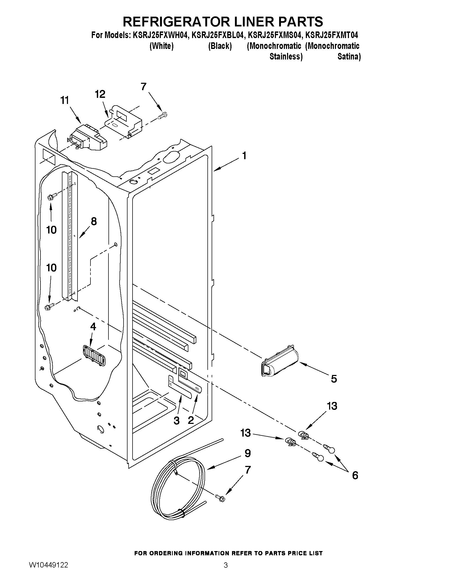 02 - REFRIGERATOR LINER PARTS