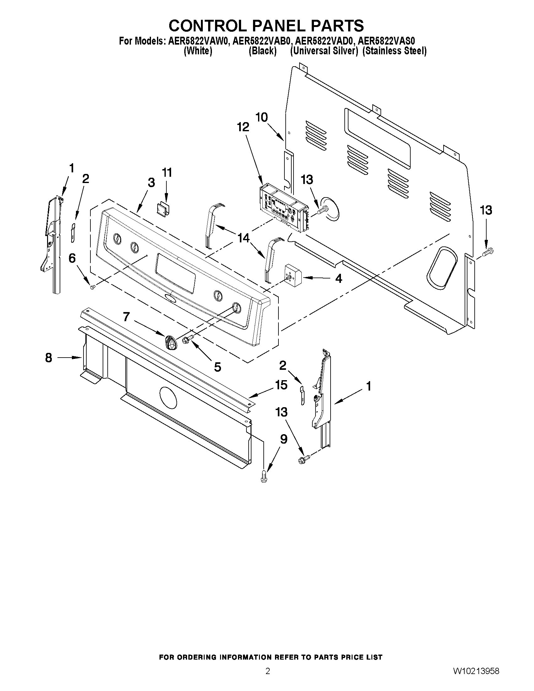 02 - CONTROL PANEL PARTS