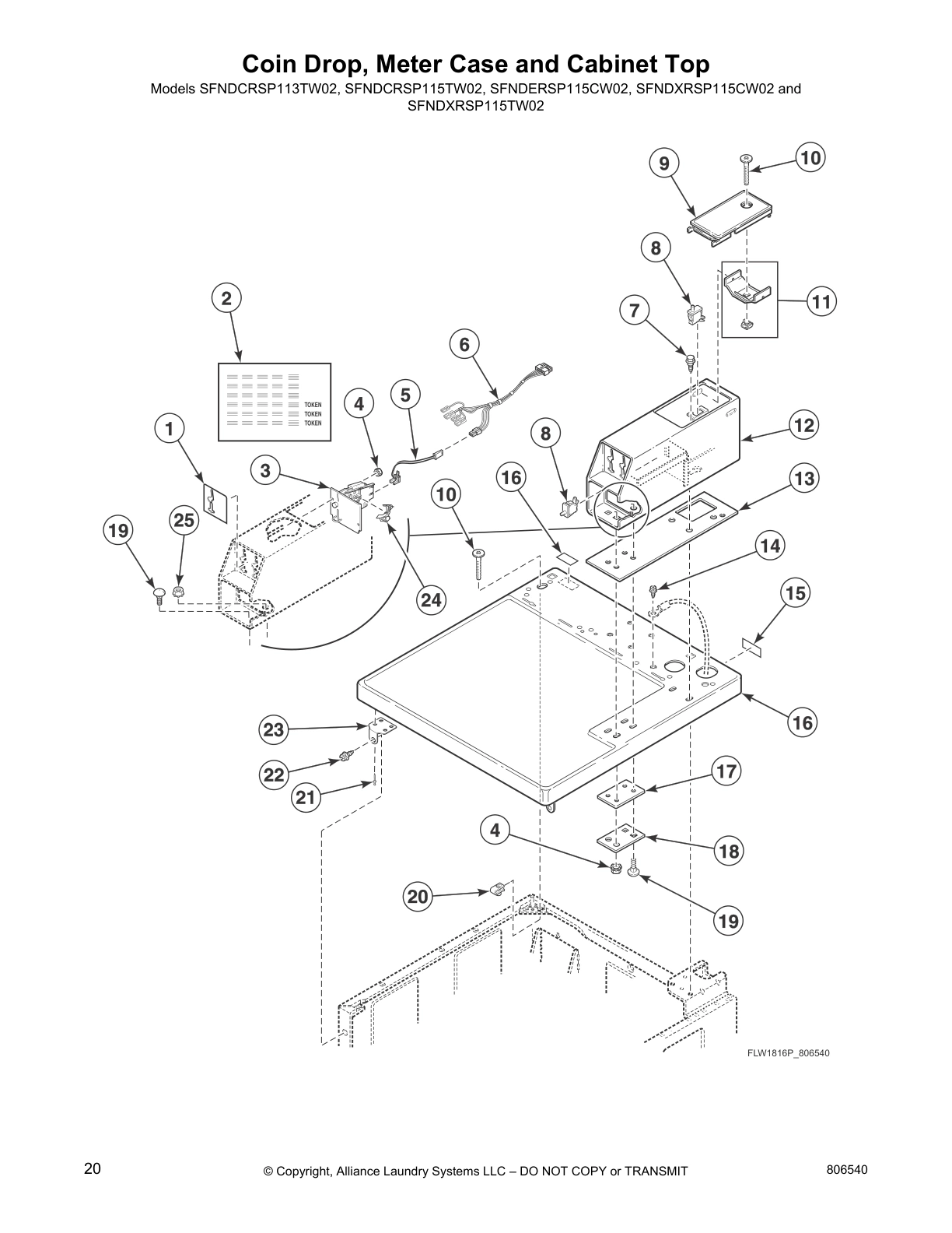 Coin Drop, Meter Case and Cabinet Top