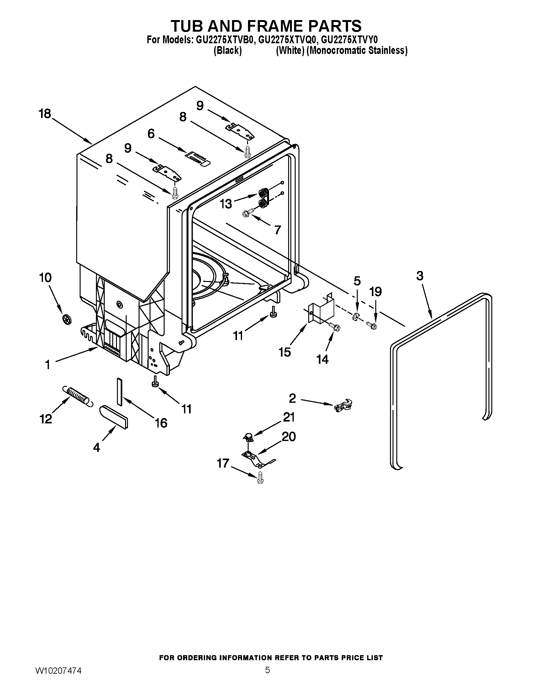 05 - TUB AND FRAME PARTS
