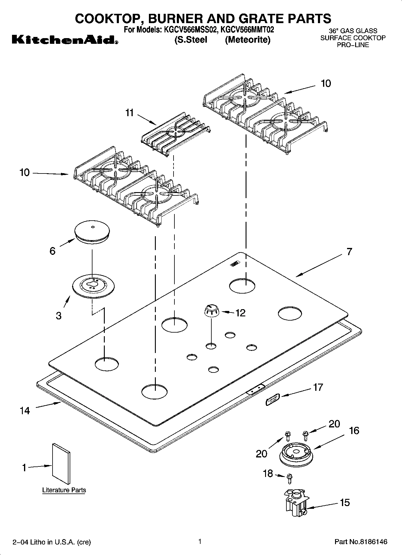 01 - COOKTOP, BURNER AND GRATE PARTS