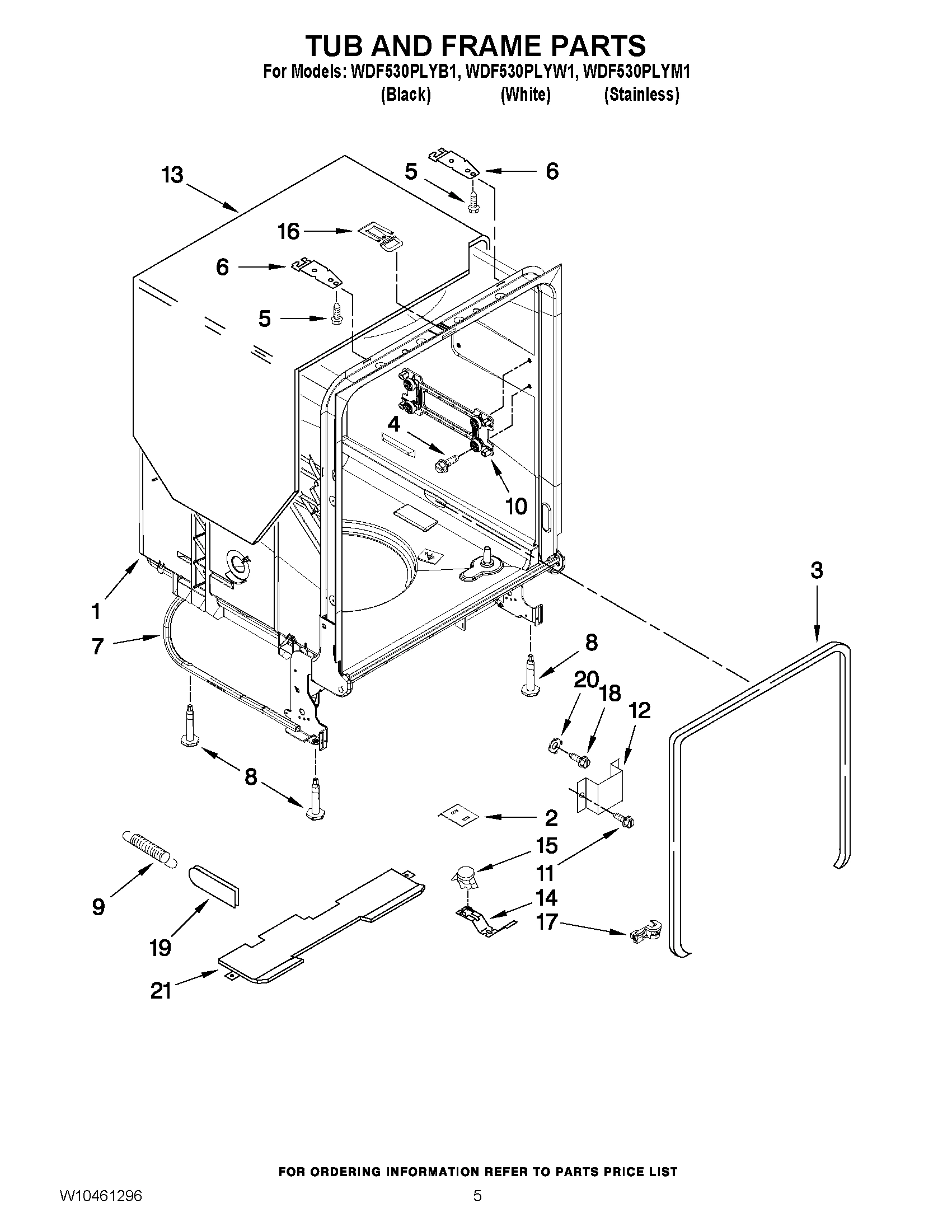 05 - TUB AND FRAME PARTS