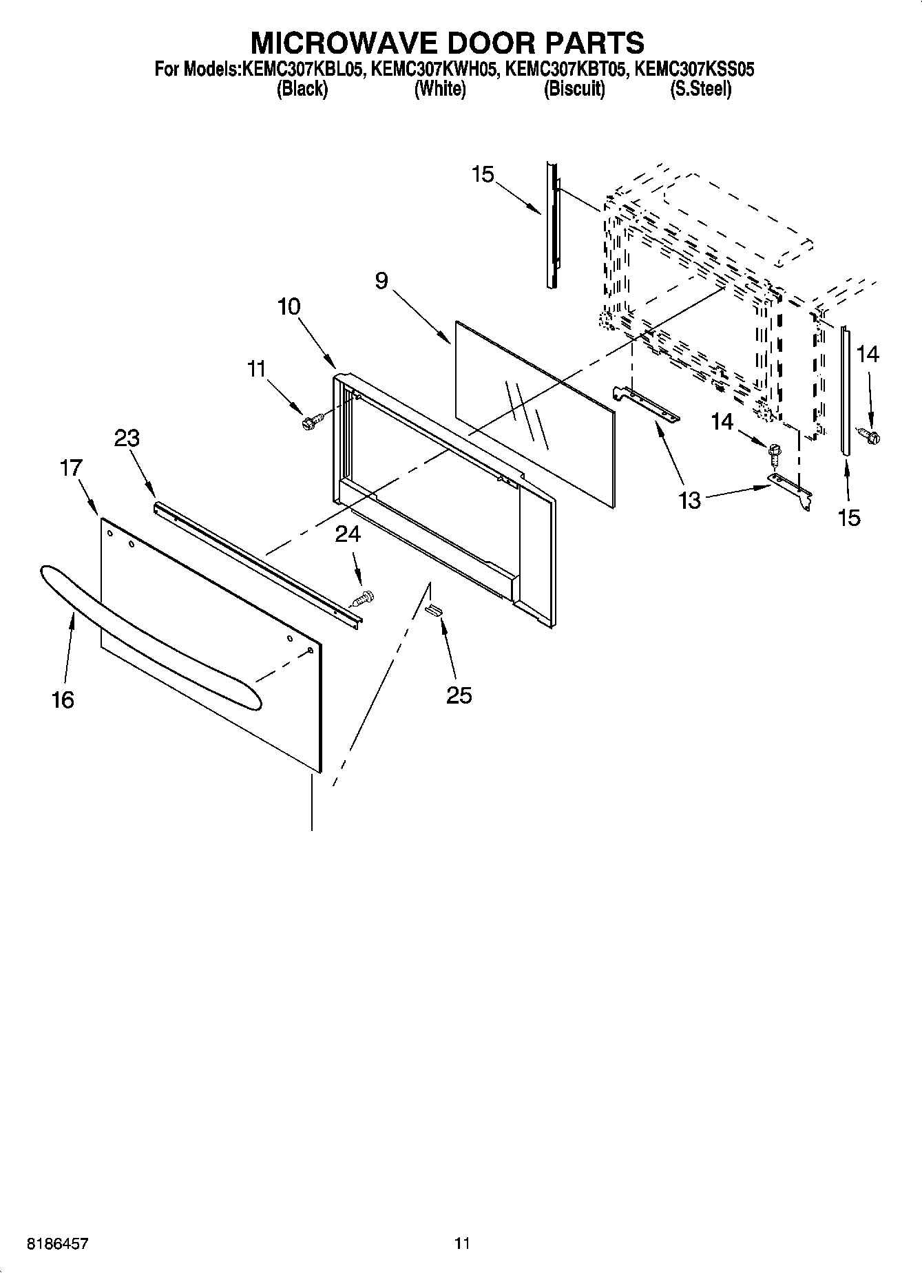 09 - MICROWAVE DOOR PARTS, OPTIONAL PARTS (NOT INCLUDED)