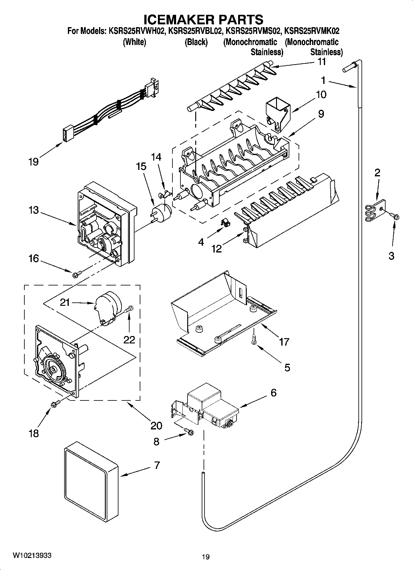 12 - ICEMAKER PARTS, OPTIONAL PARTS (NOT INCLUDED)