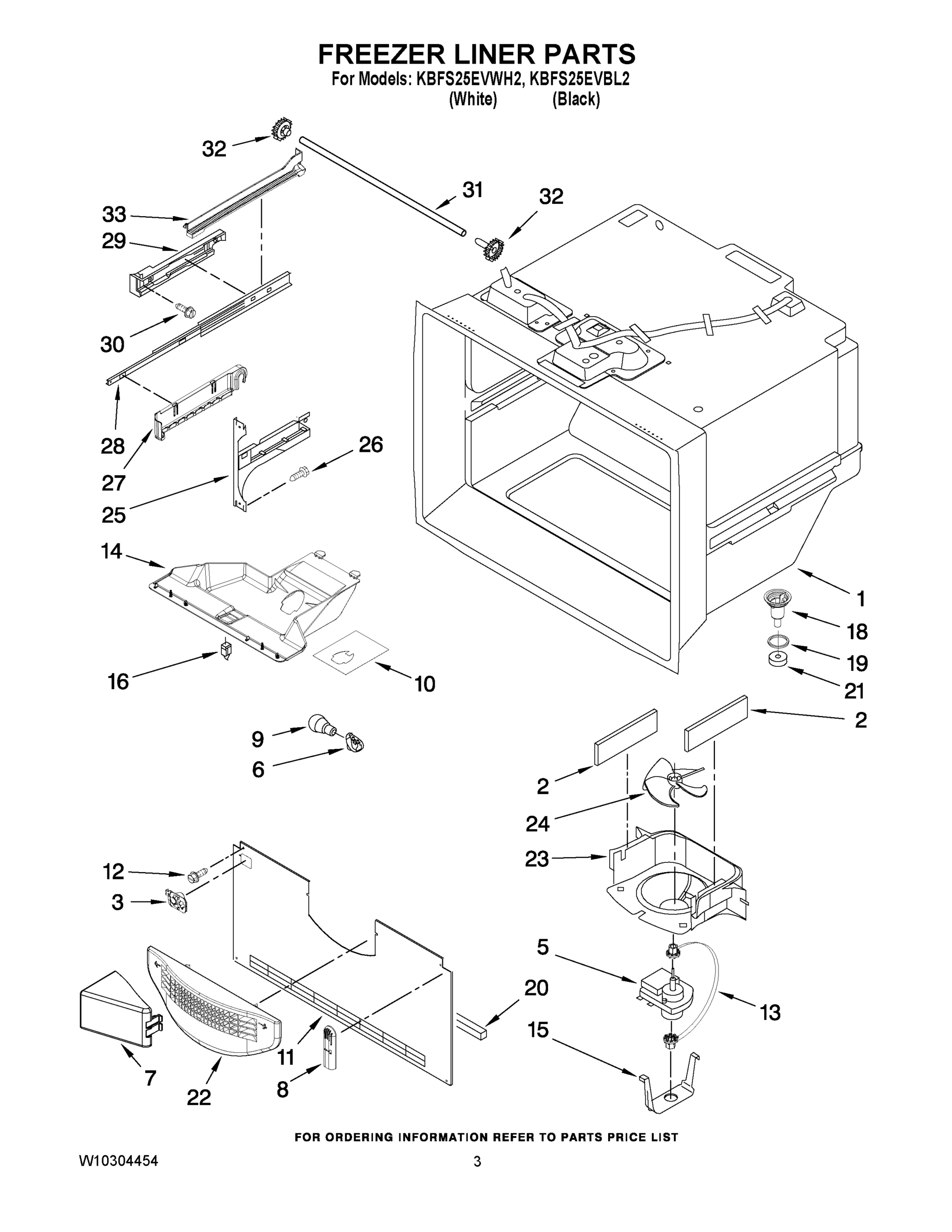 02 - FREEZER LINER PARTS
