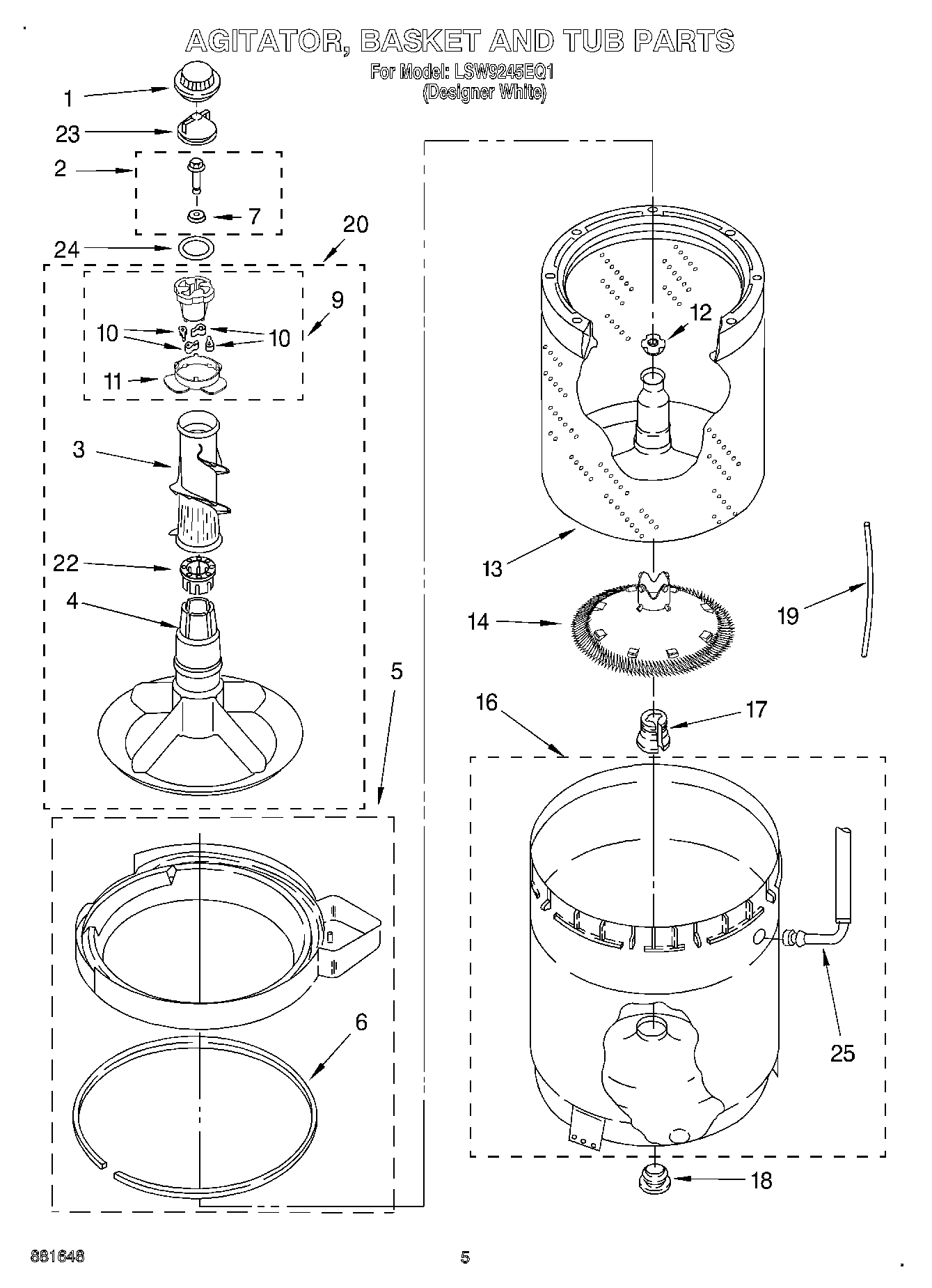 03 - AGITATOR, BASKET AND TUB