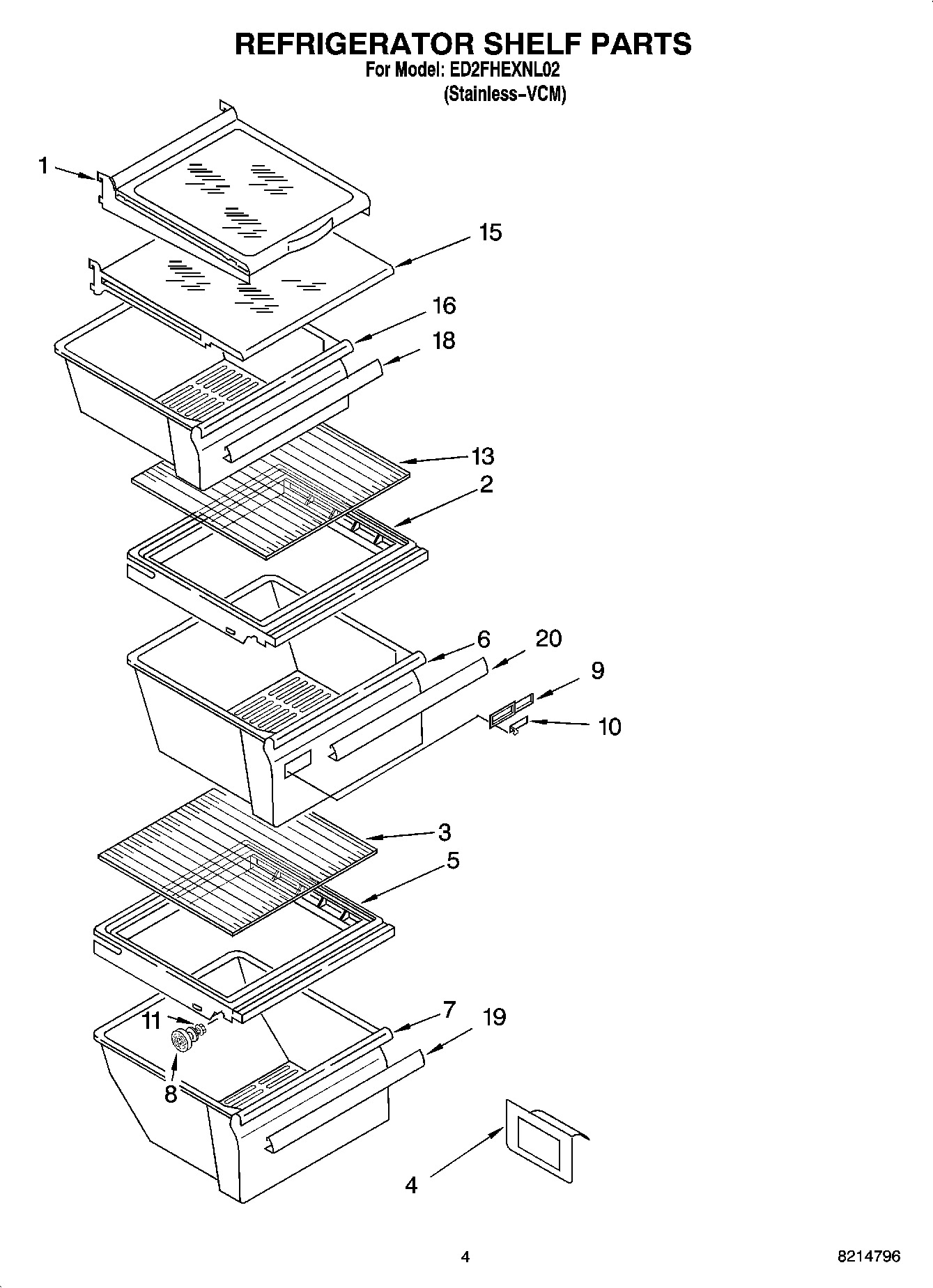 03 - REFRIGERATOR SHELF PARTS