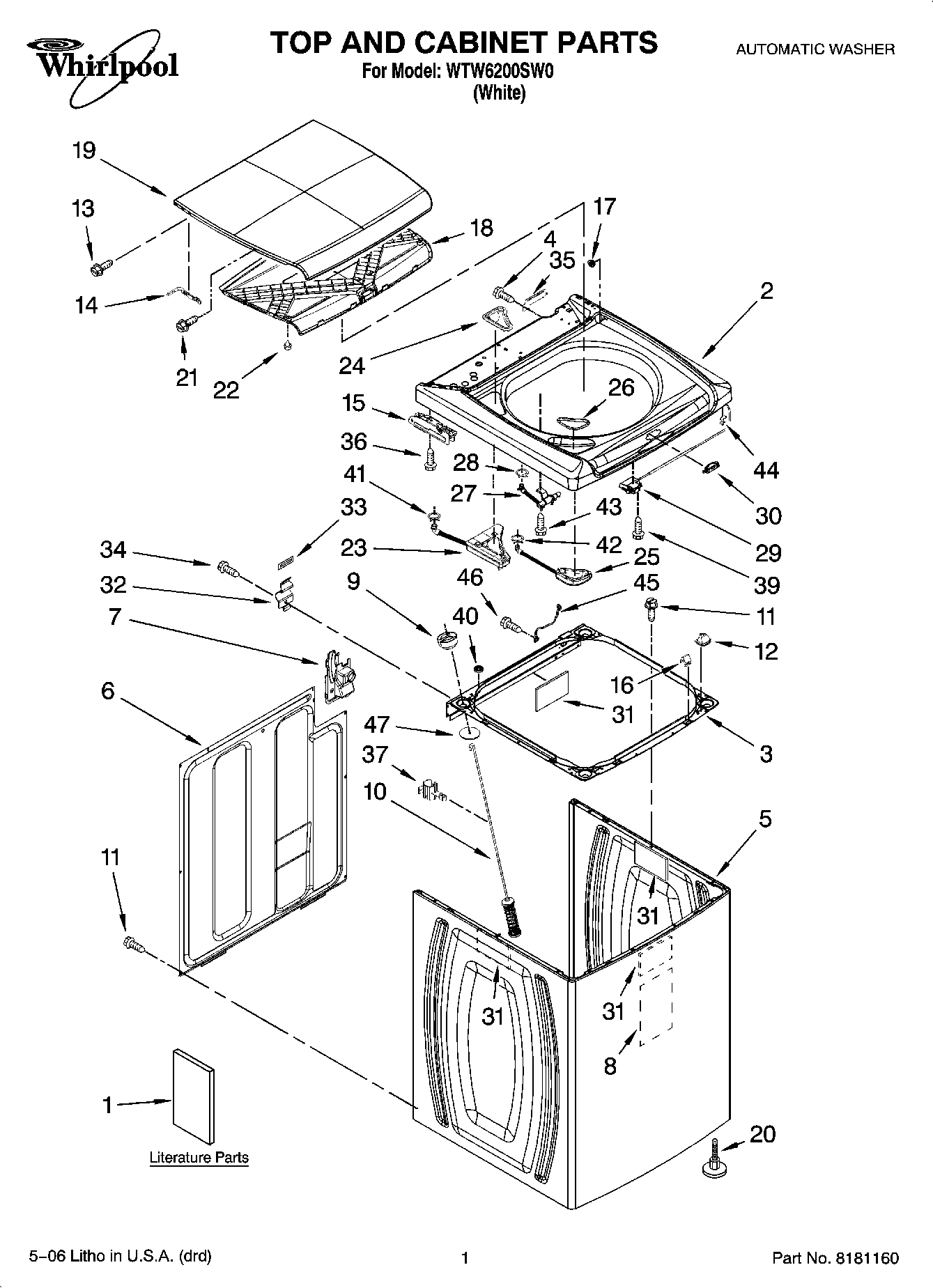 01 - TOP AND CABINET PARTS
