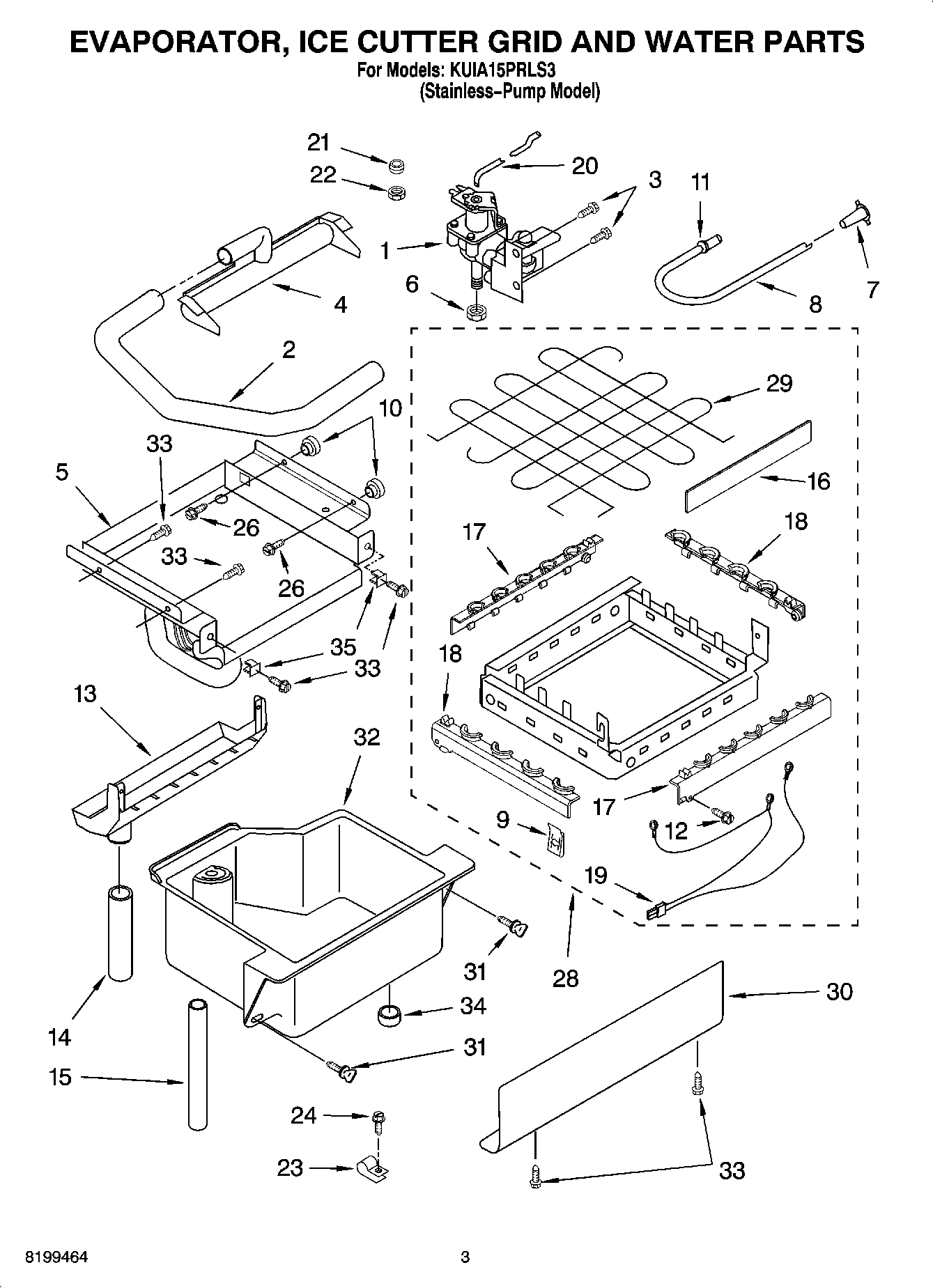 02 - EVAPORATOR ICE CUTTER GRID AND WATER PARTS
