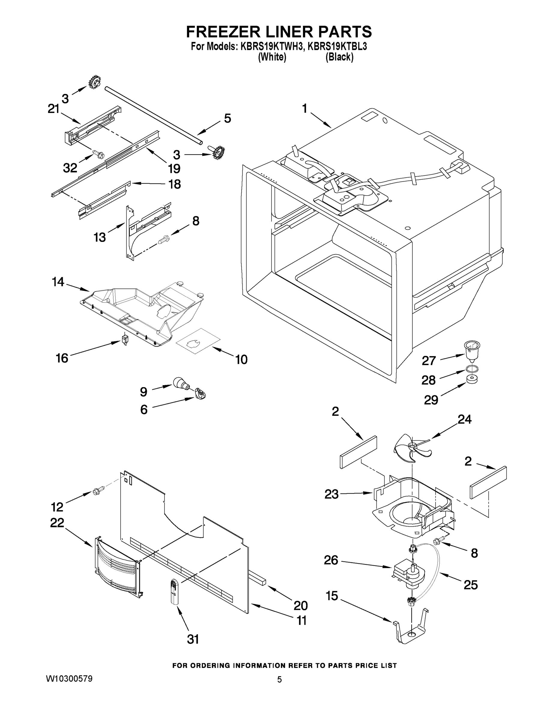 03 - FREEZER LINER PARTS