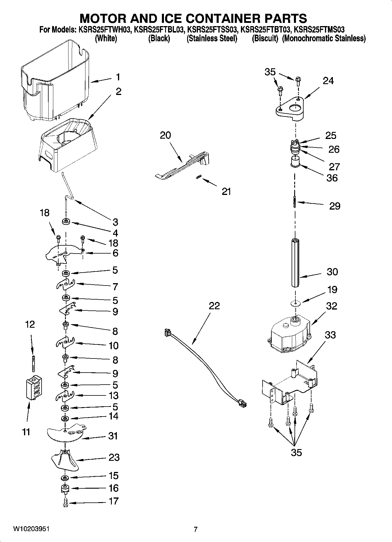 05 - MOTOR AND ICE CONTAINER PARTS