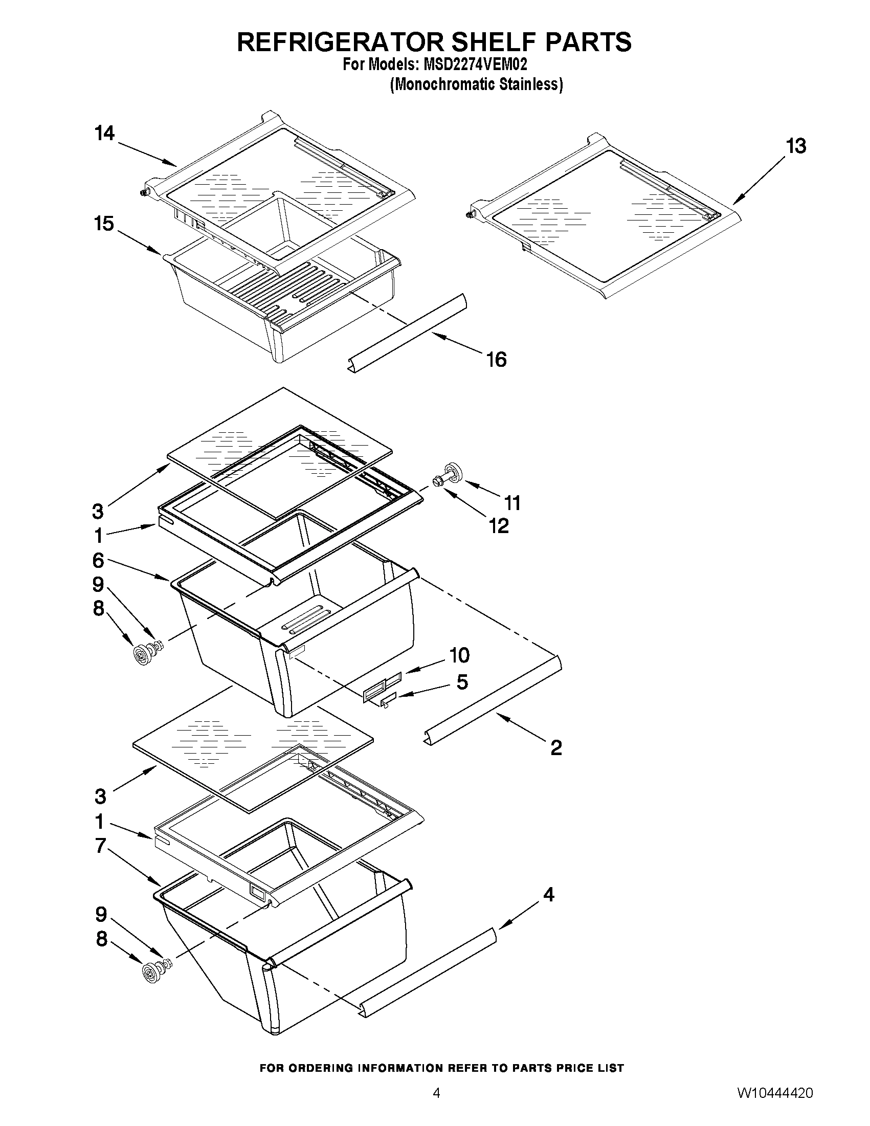 03 - REFRIGERATOR SHELF PARTS