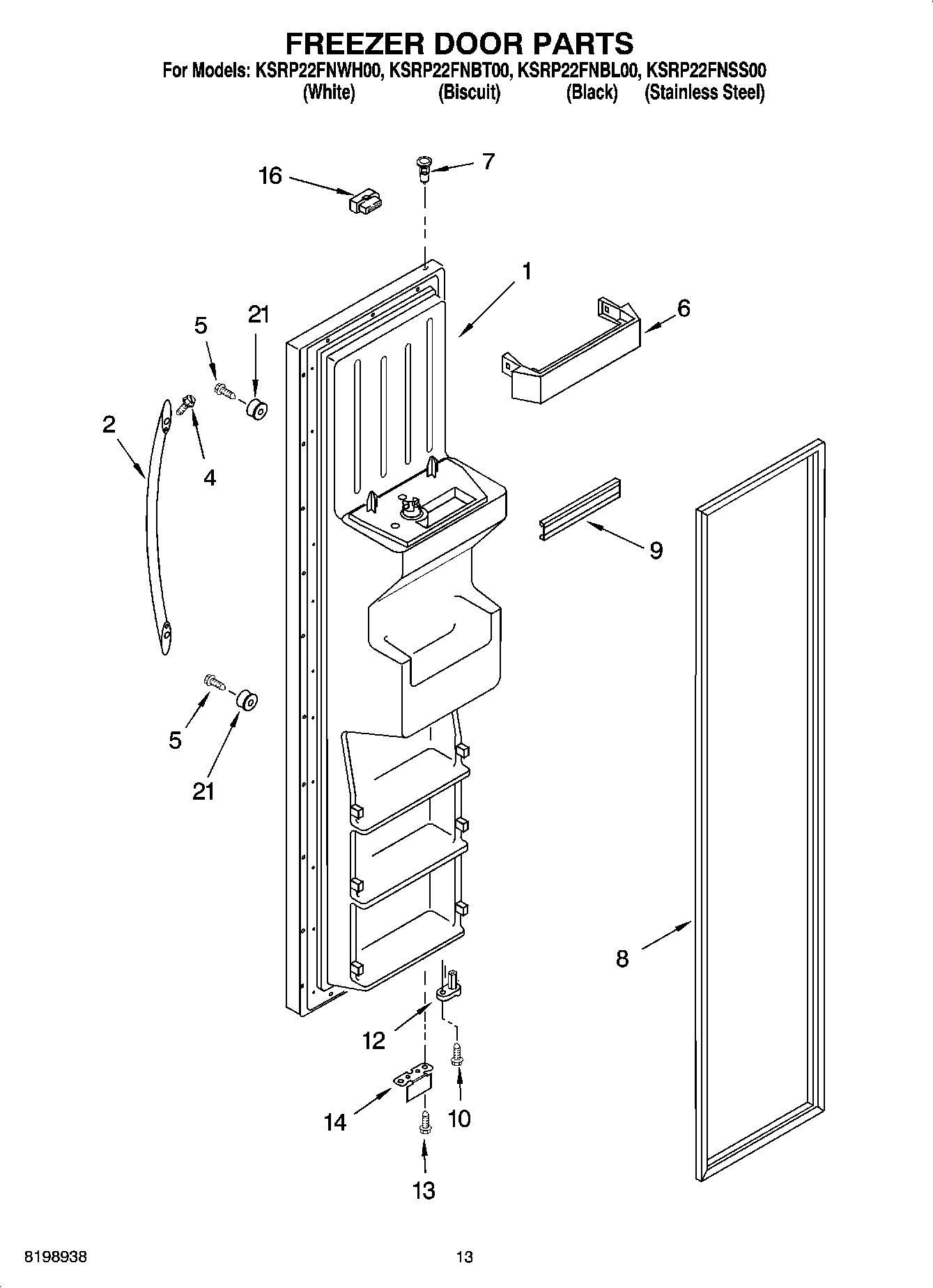 08 - FREEZER DOOR PARTS