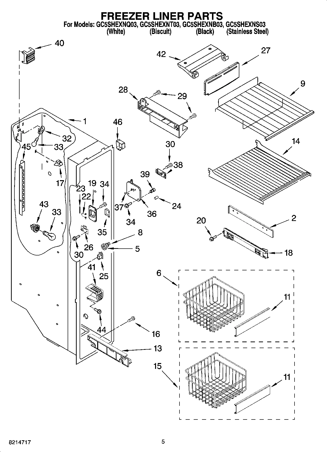 04 - FREEZER LINER PARTS