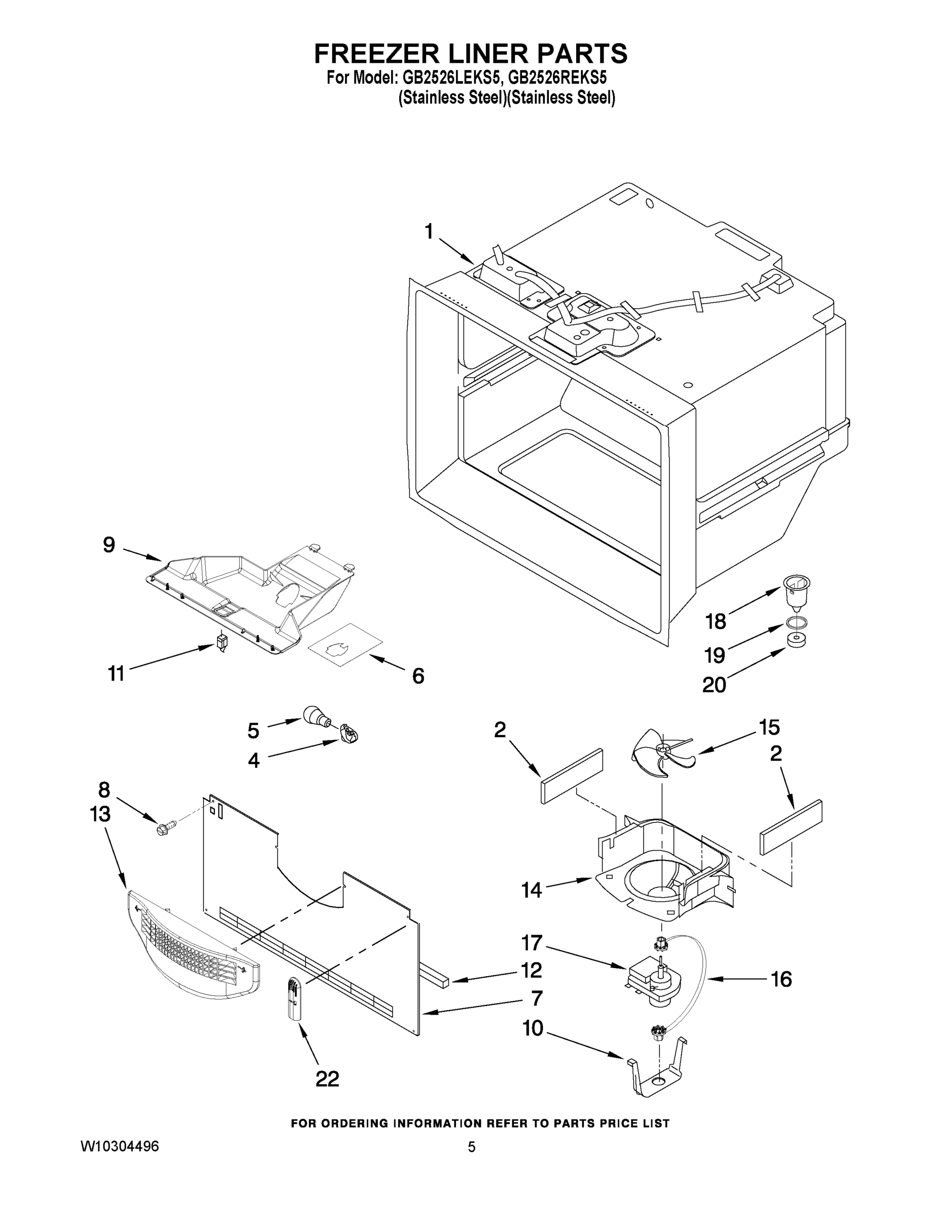 03 - FREEZER LINER PARTS