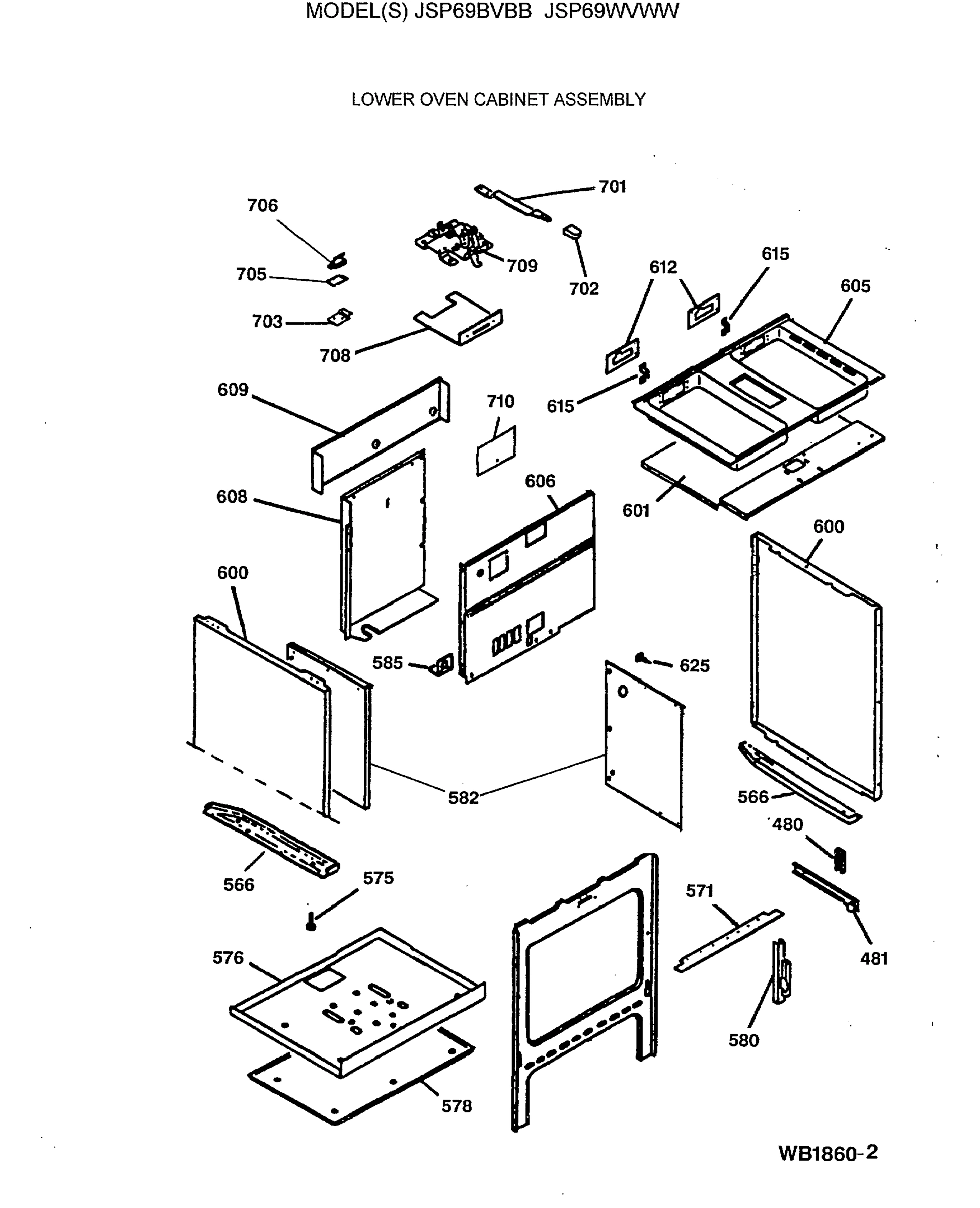 LOWER OVEN CABINET ASSEMBLY