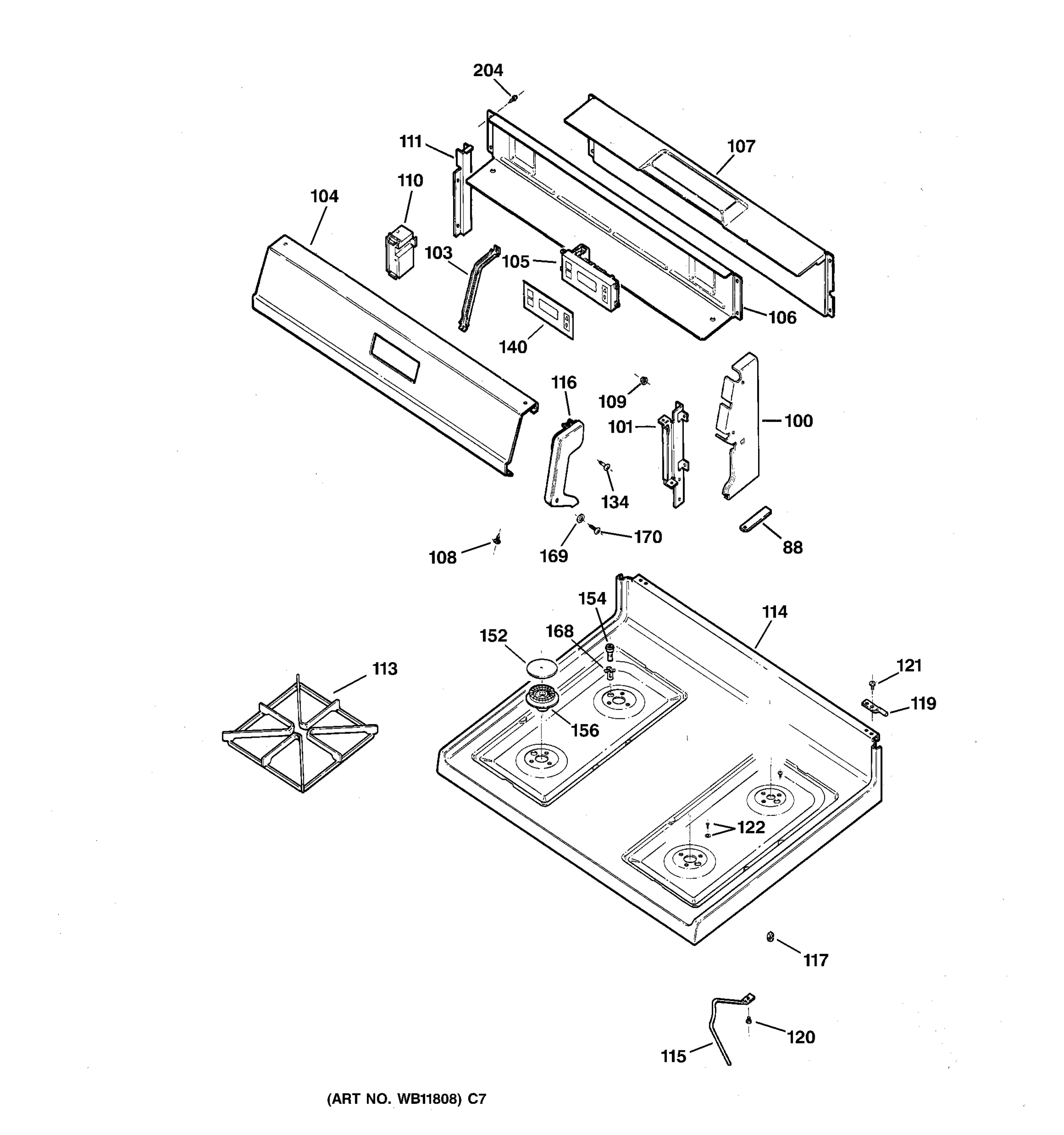 CONTROL PANEL & COOKTOP