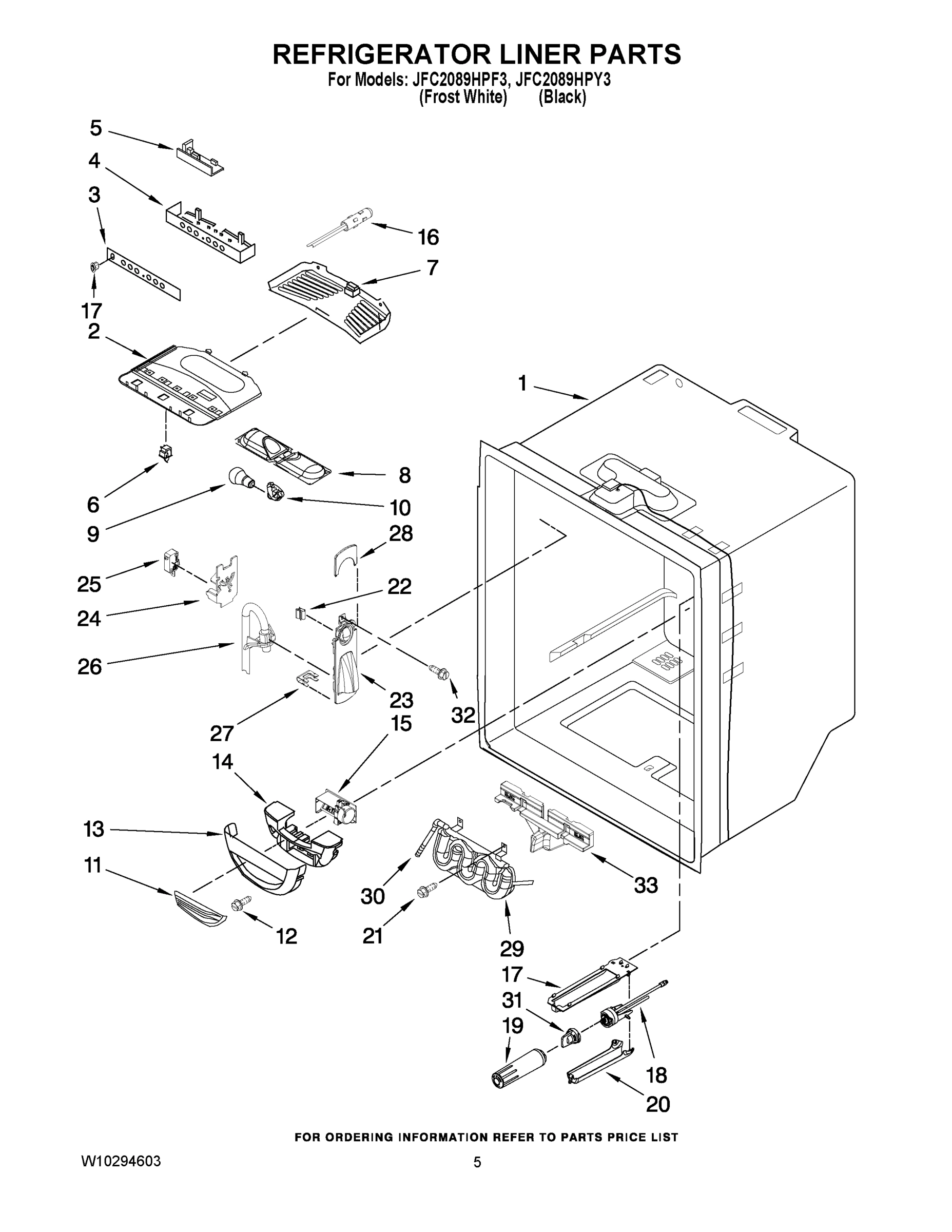 03 - REFRIGERATOR LINER PARTS