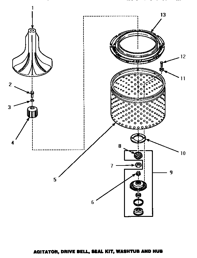 02 - AGITATOR/DRIVE BELL/SEAL KIT/TUB & HUB