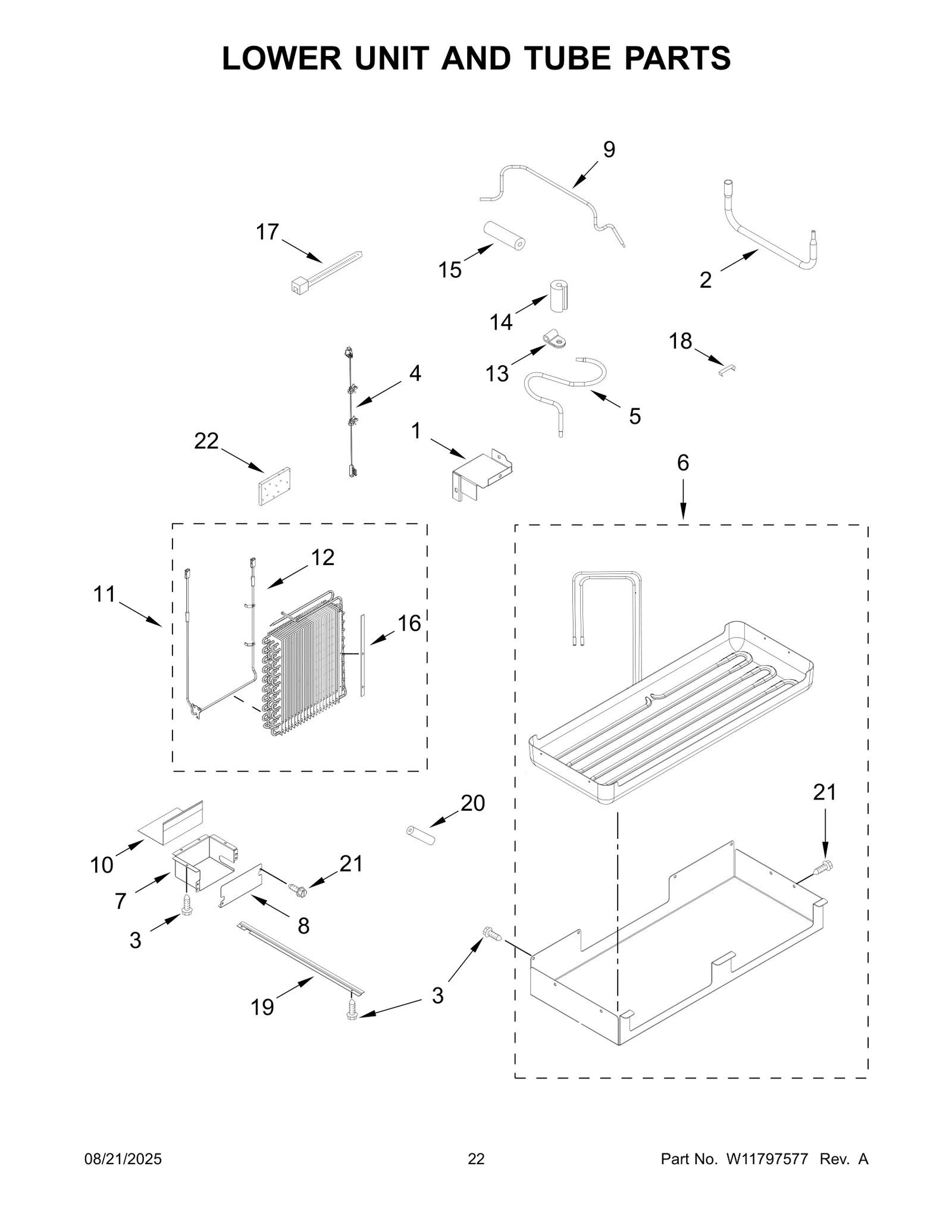 LOWER UNIT AND TUBE PARTS