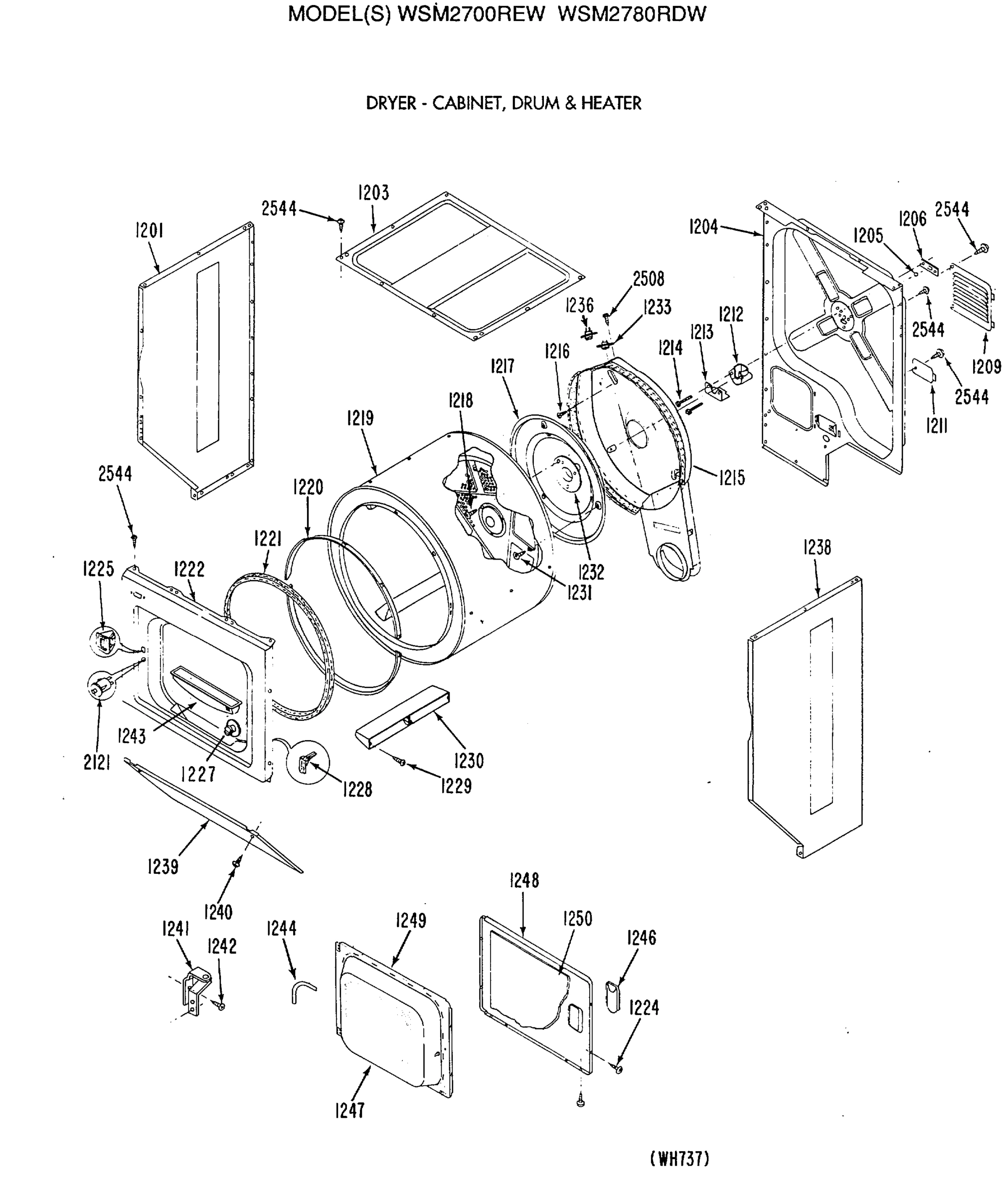 DRYER - CABINET, DRUM & HEATER