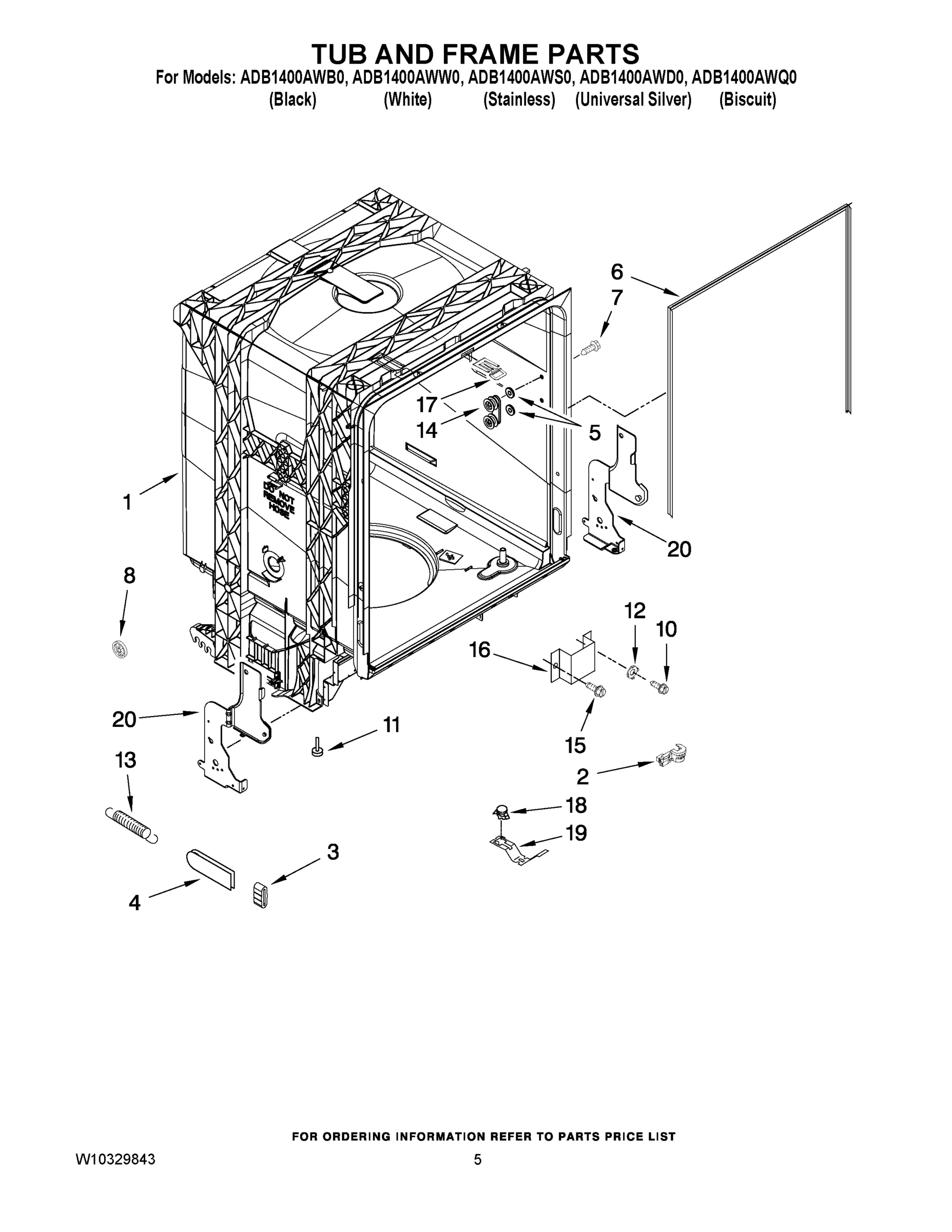 05 - TUB AND FRAME PARTS