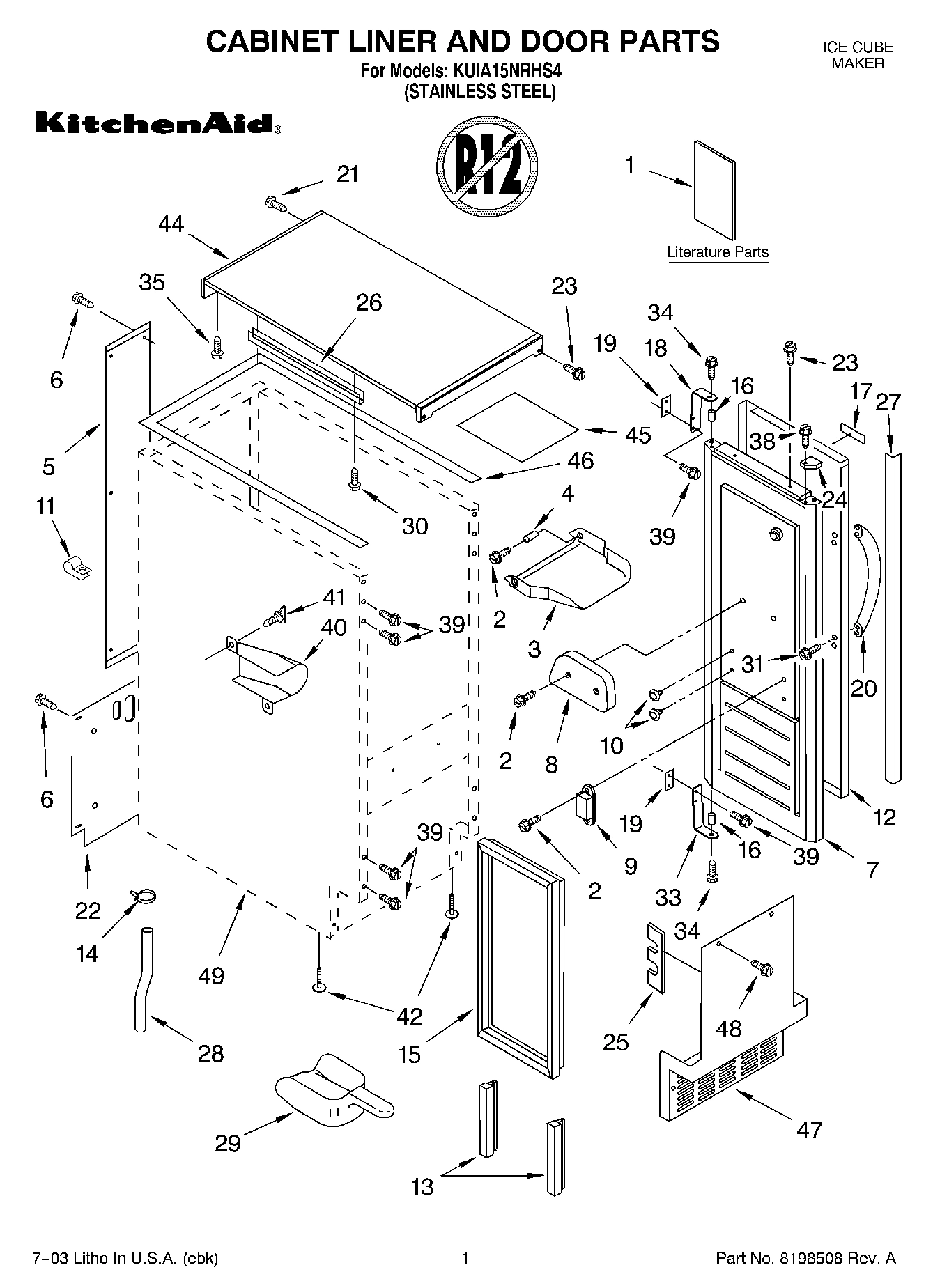 01 - CABINET LINER AND DOOR PARTS