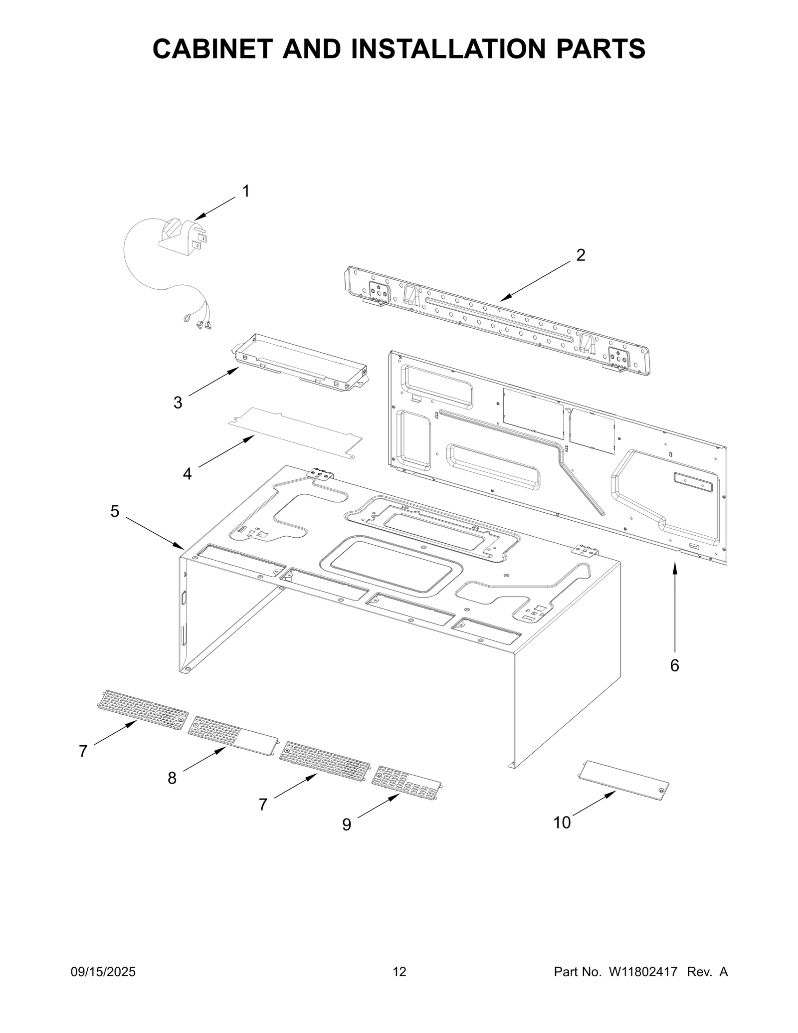 CABINET AND INSTALLATION PARTS