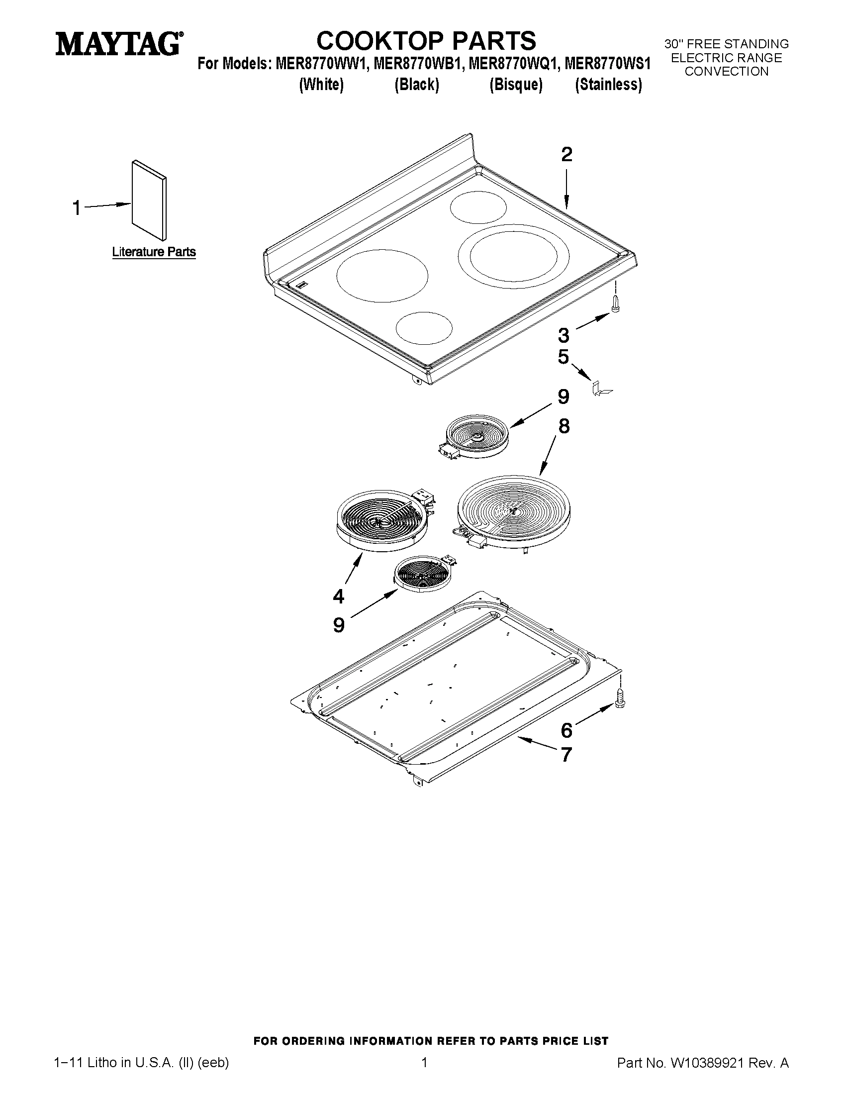 01 - COOKTOP PARTS