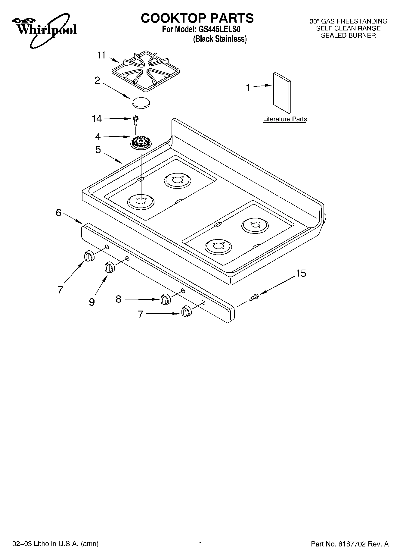 01 - COOKTOP PARTS