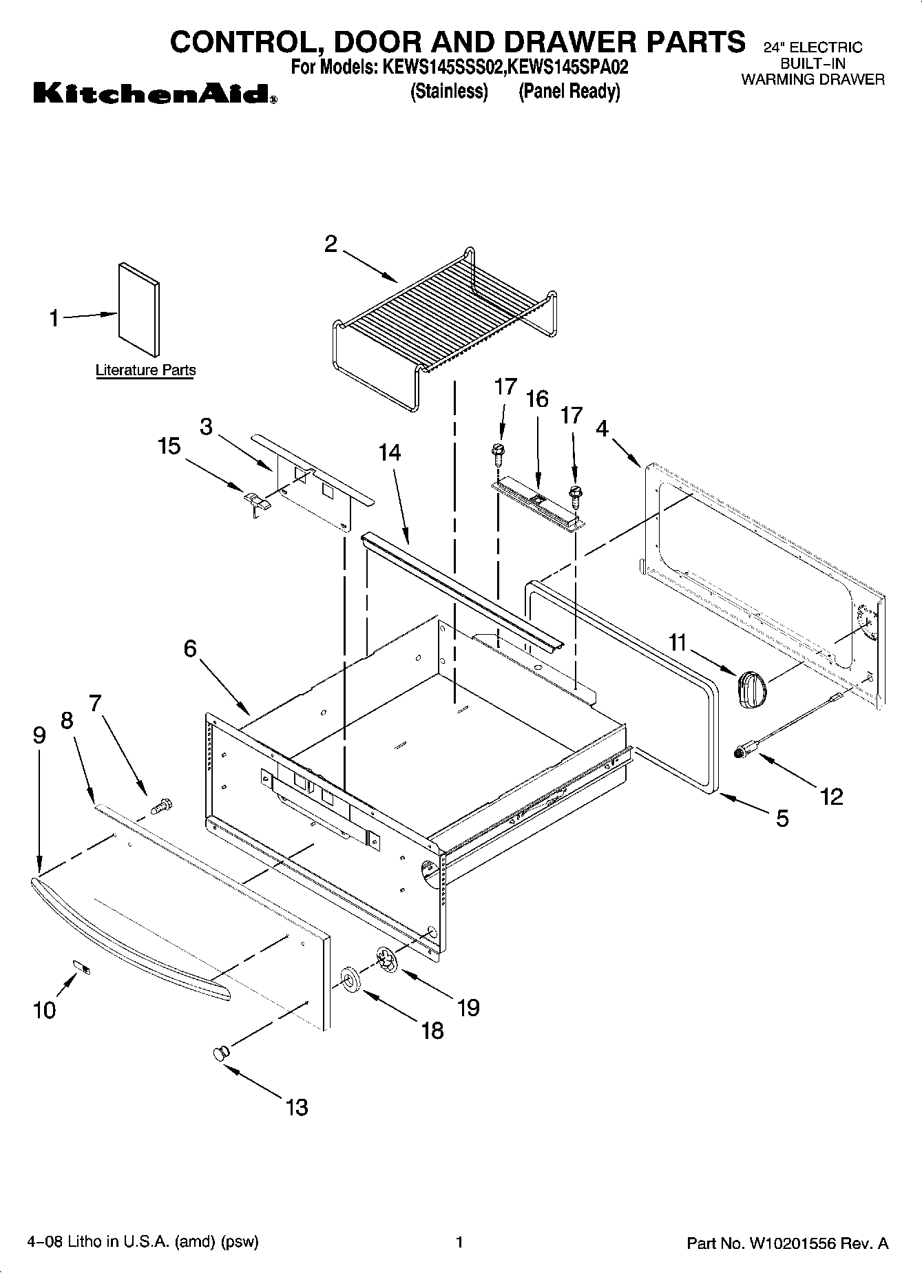01 - CONTROL, DOOR AND DRAWER PARTS