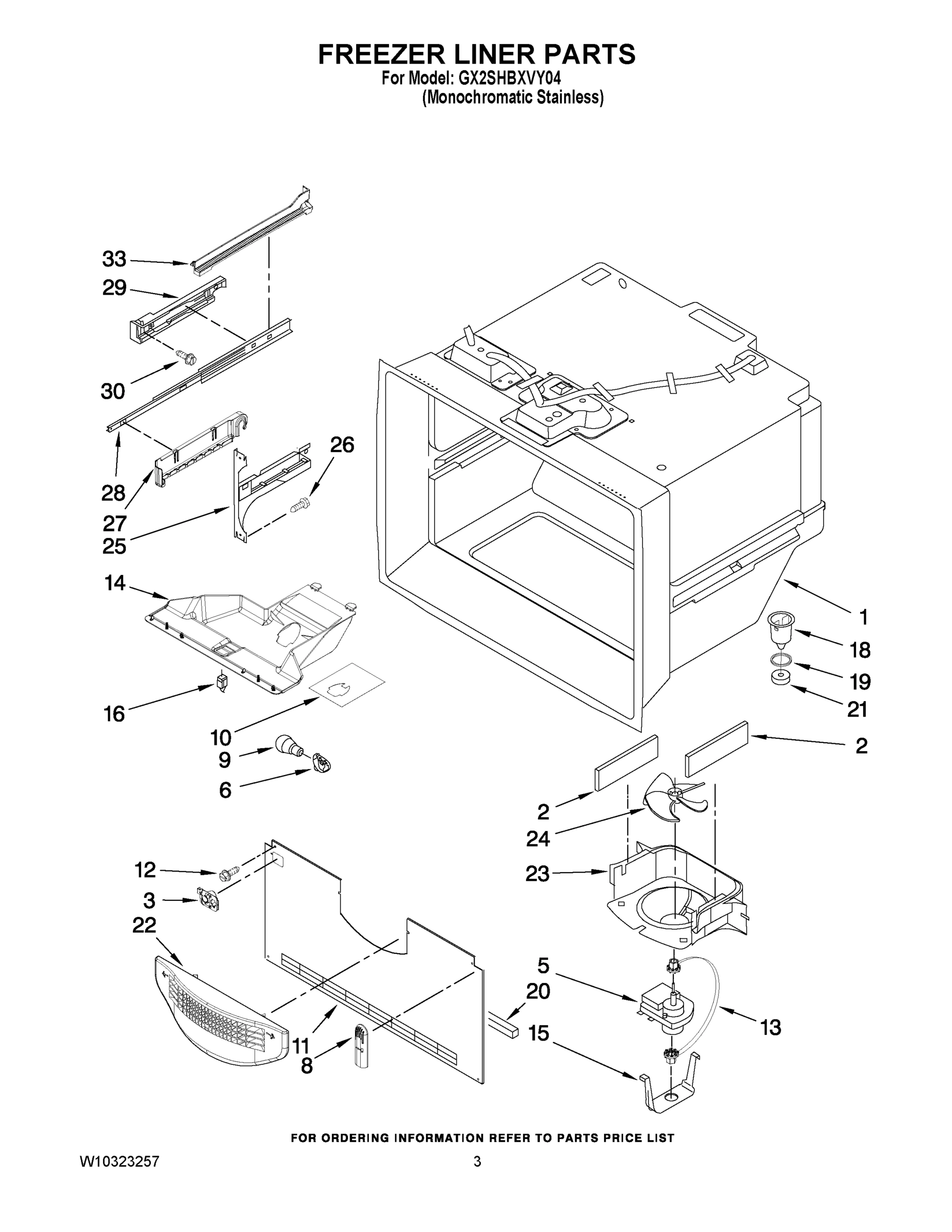 02 - FREEZER LINER PARTS