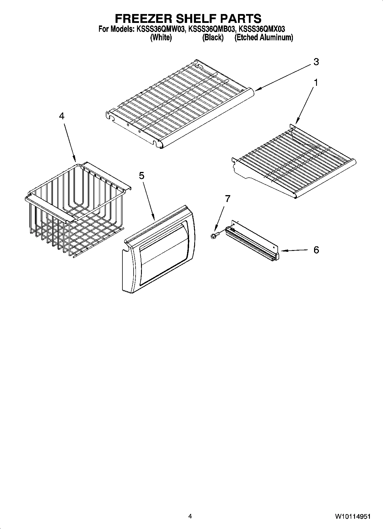 03 - FREEZER SHELF PARTS