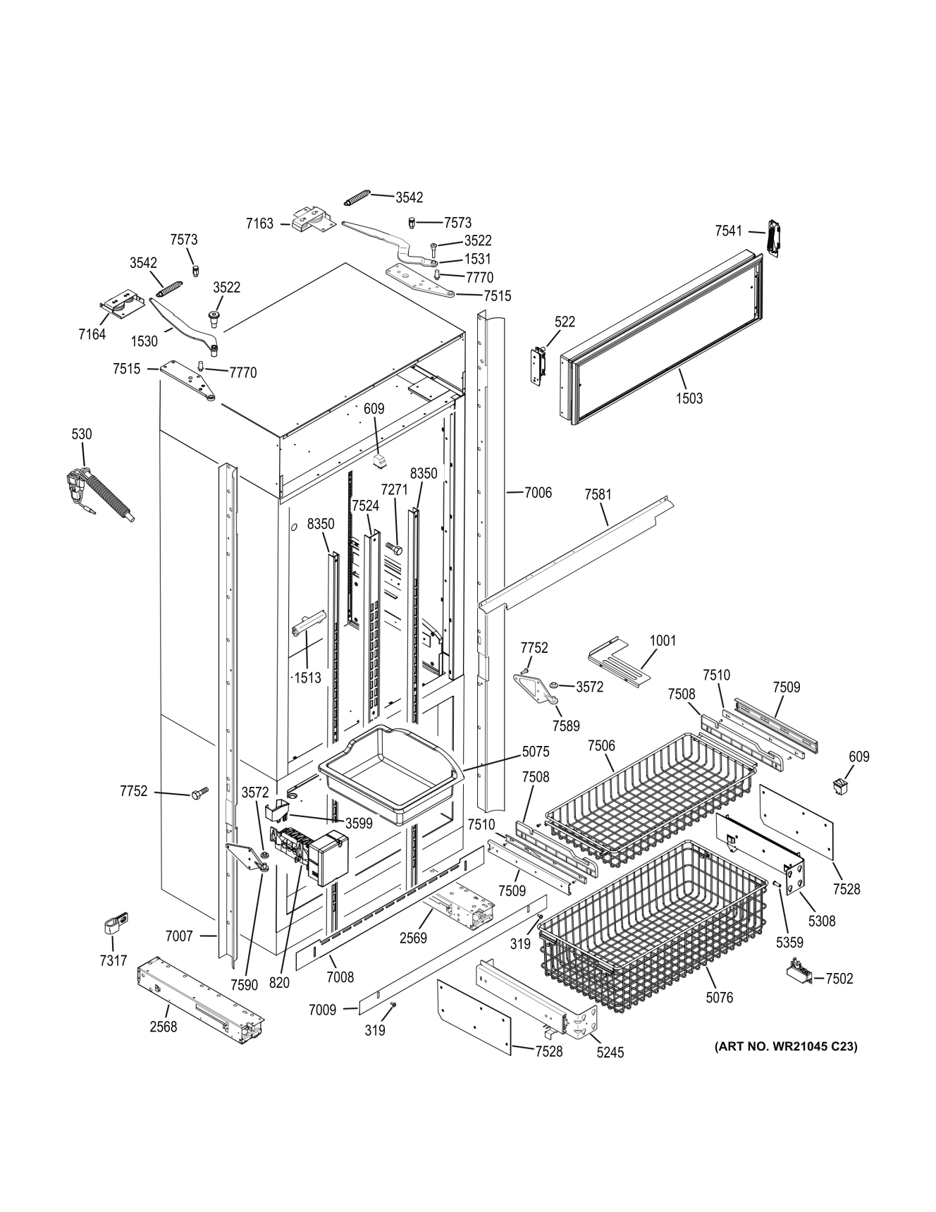 FREEZER SECTION, TRIM & COMPONENTS