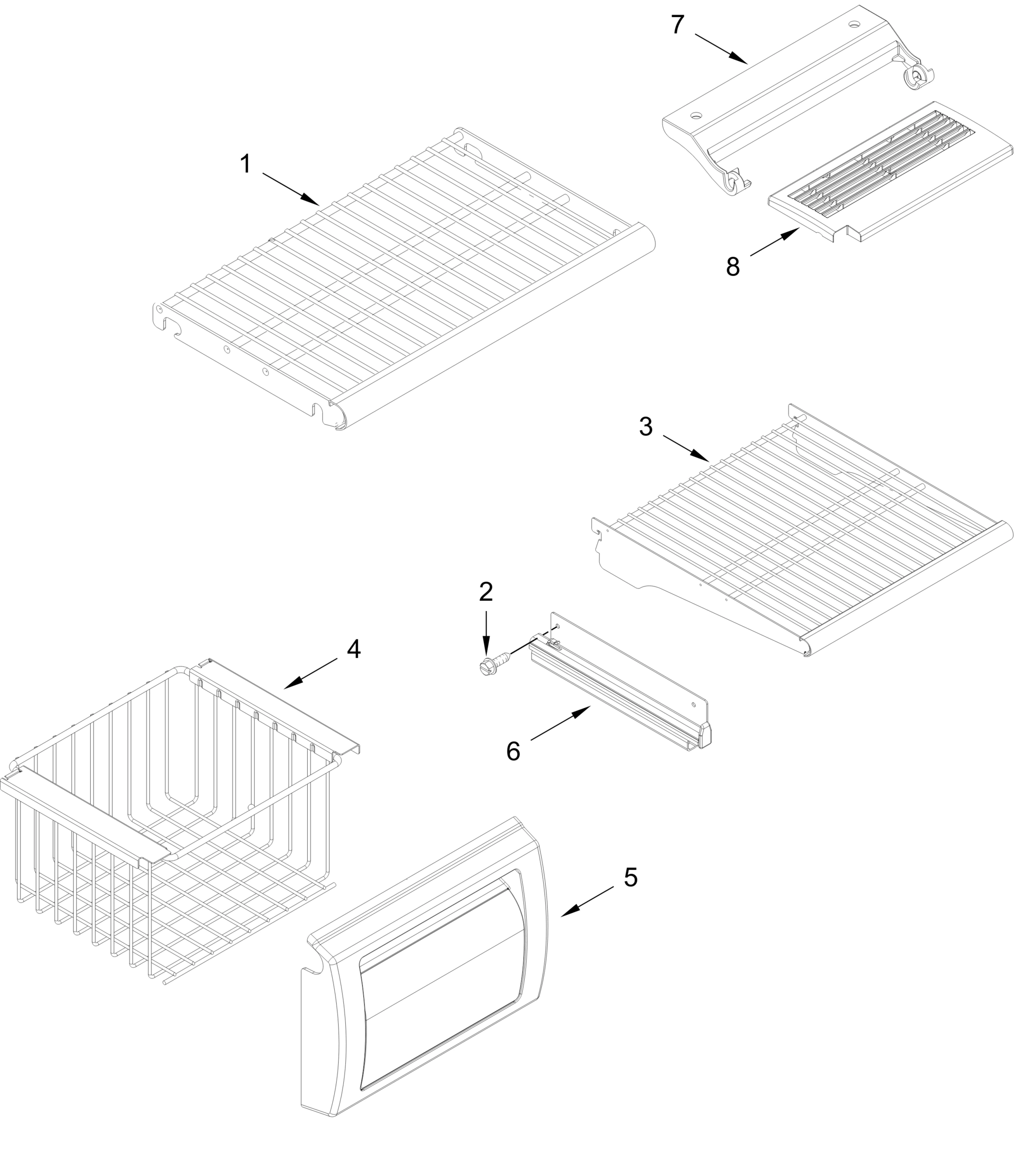 FREEZER SHELF PARTS