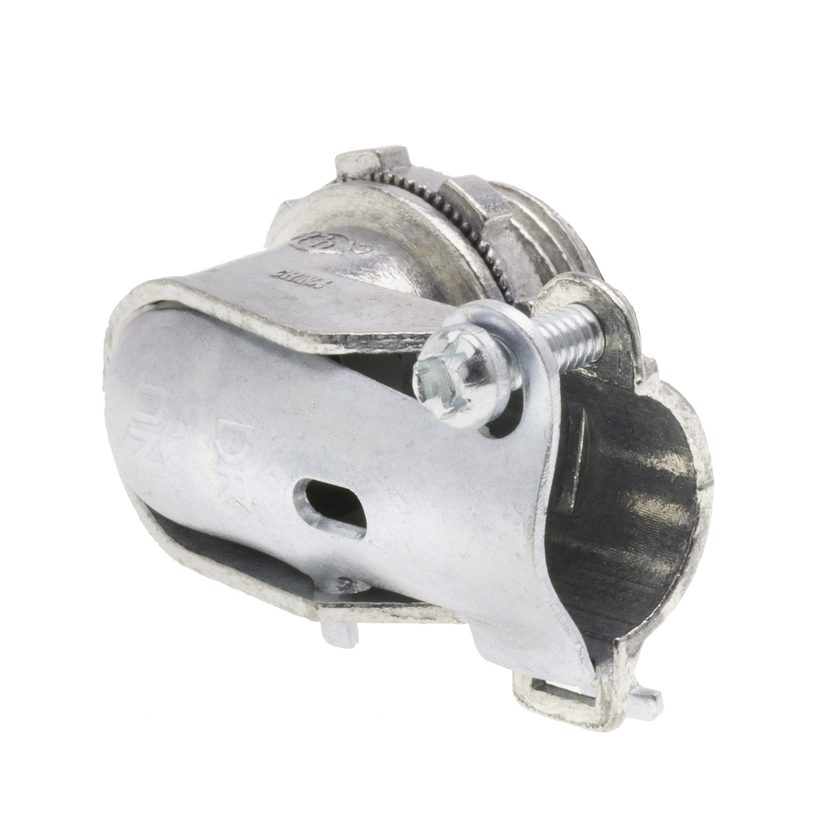 90-Degree Connector with Hinged Strap 3/8